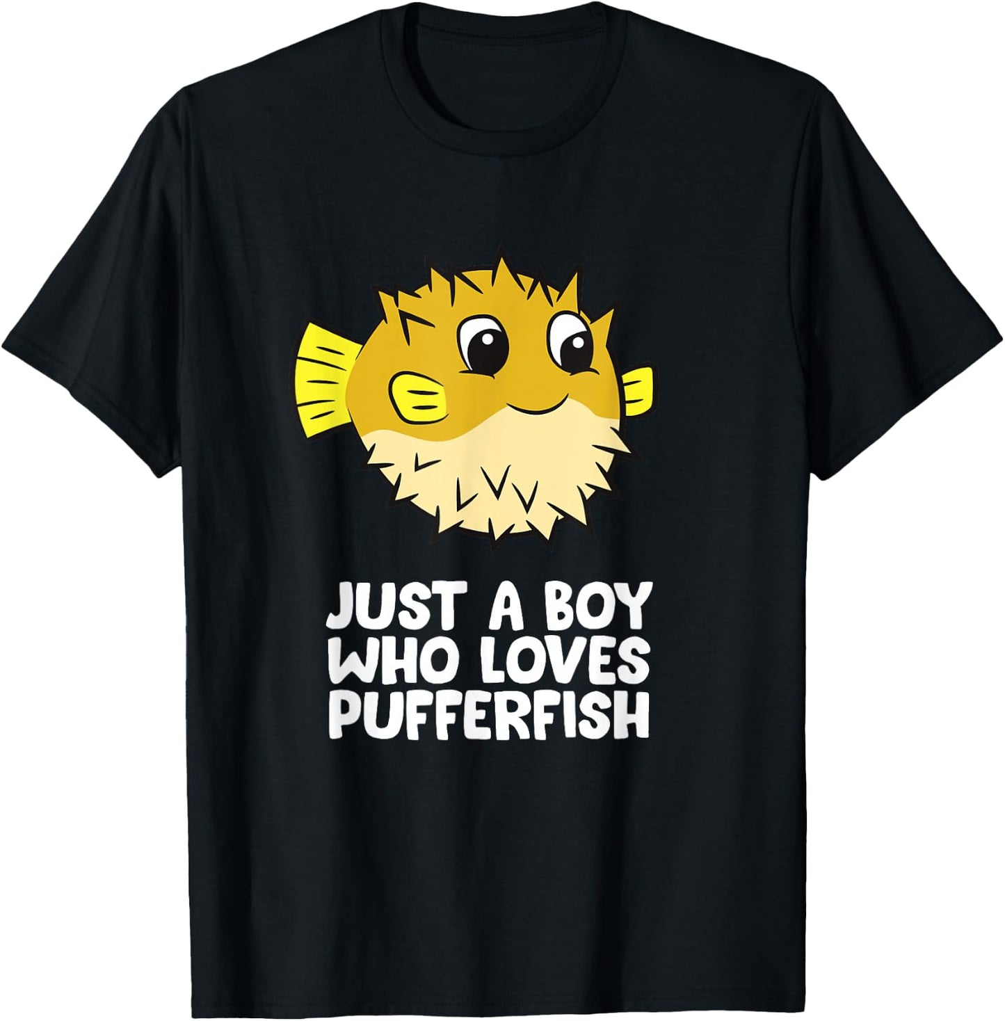 Just a Boy Who Loves Pufferfish T-Shirt - T-Shirt | Black