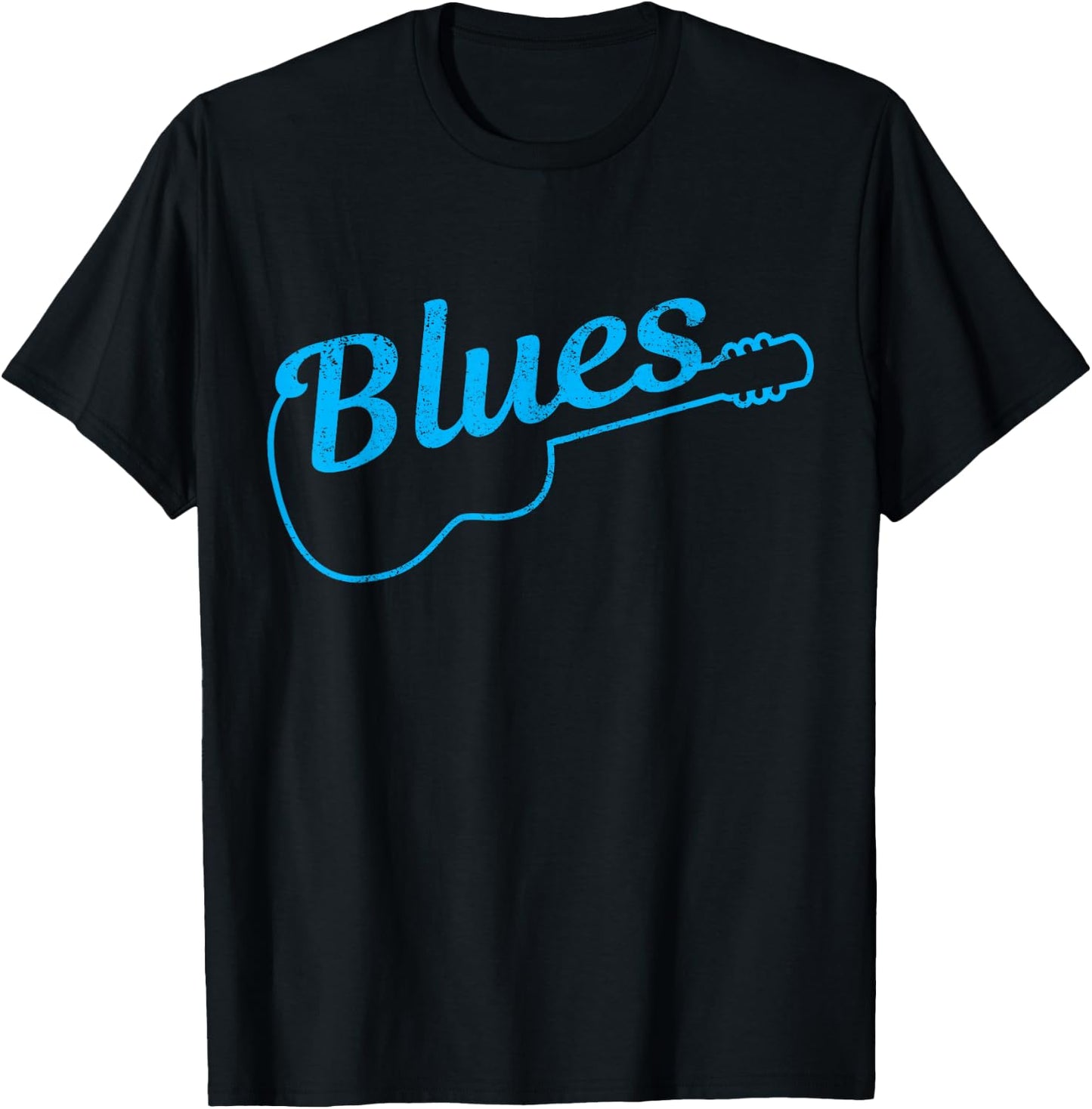 Blues Music Guitar Guitar Musician Vintage T-Shirt - T-Shirt | Black
