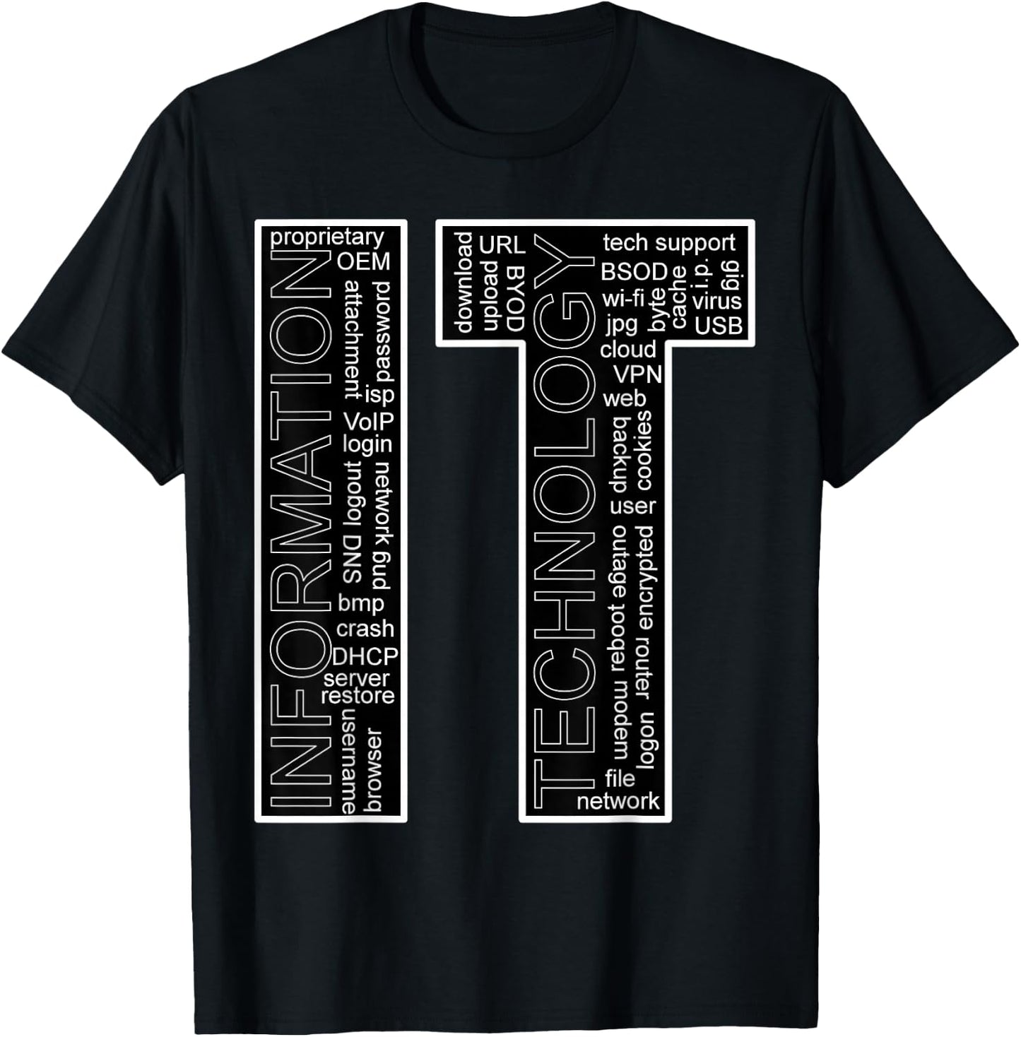 IT - Information Technology Vocabulary T-Shirt - T-Shirt | Black
