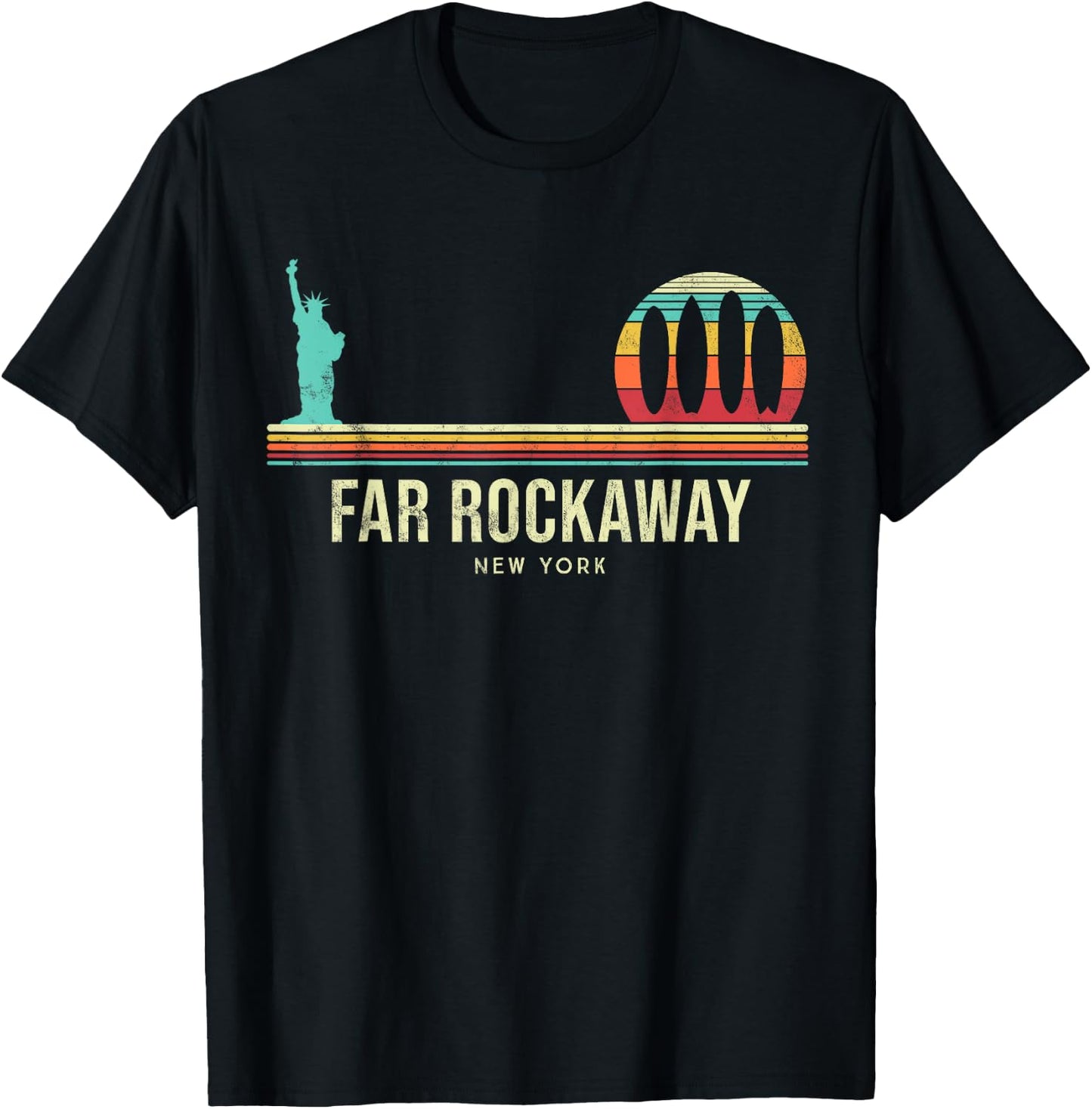Far Rockaway Surf - Queens New York Vintage T-Shirt - T-Shirt | Black