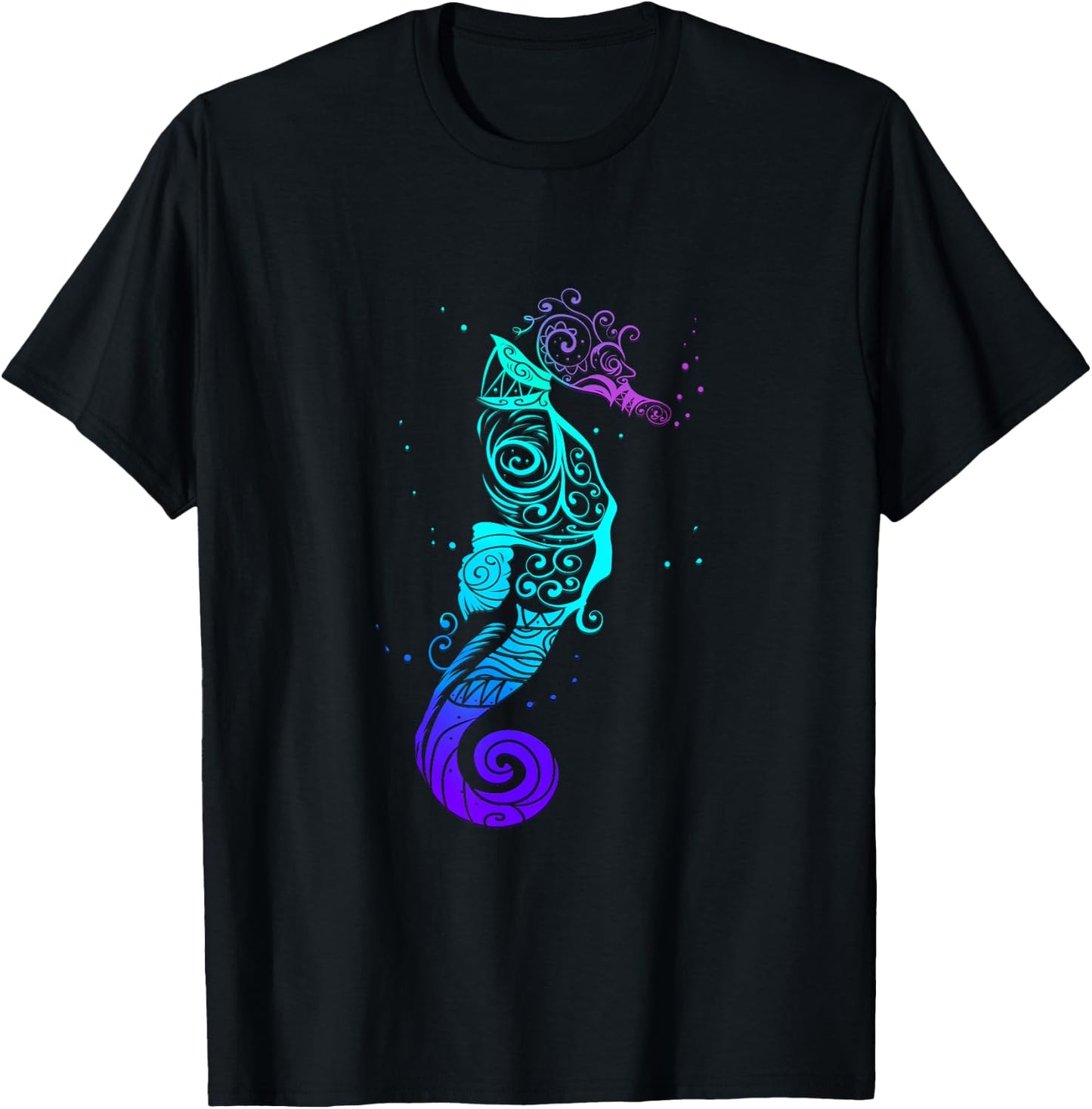 Seahorse Mandala Scuba Diving T-Shirt - T-Shirt | Black