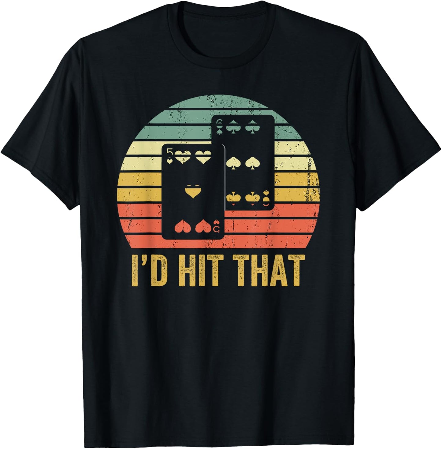 Vintage Blackjack Gambler Funny Retro Gambling Gift T-Shirt - T-Shirt | Black