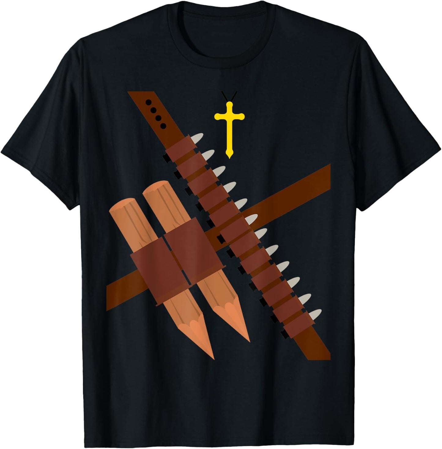 Vampire Hunter Halloween Costume, Silver Bullets and Stakes T-Shirt - T-Shirt | Black