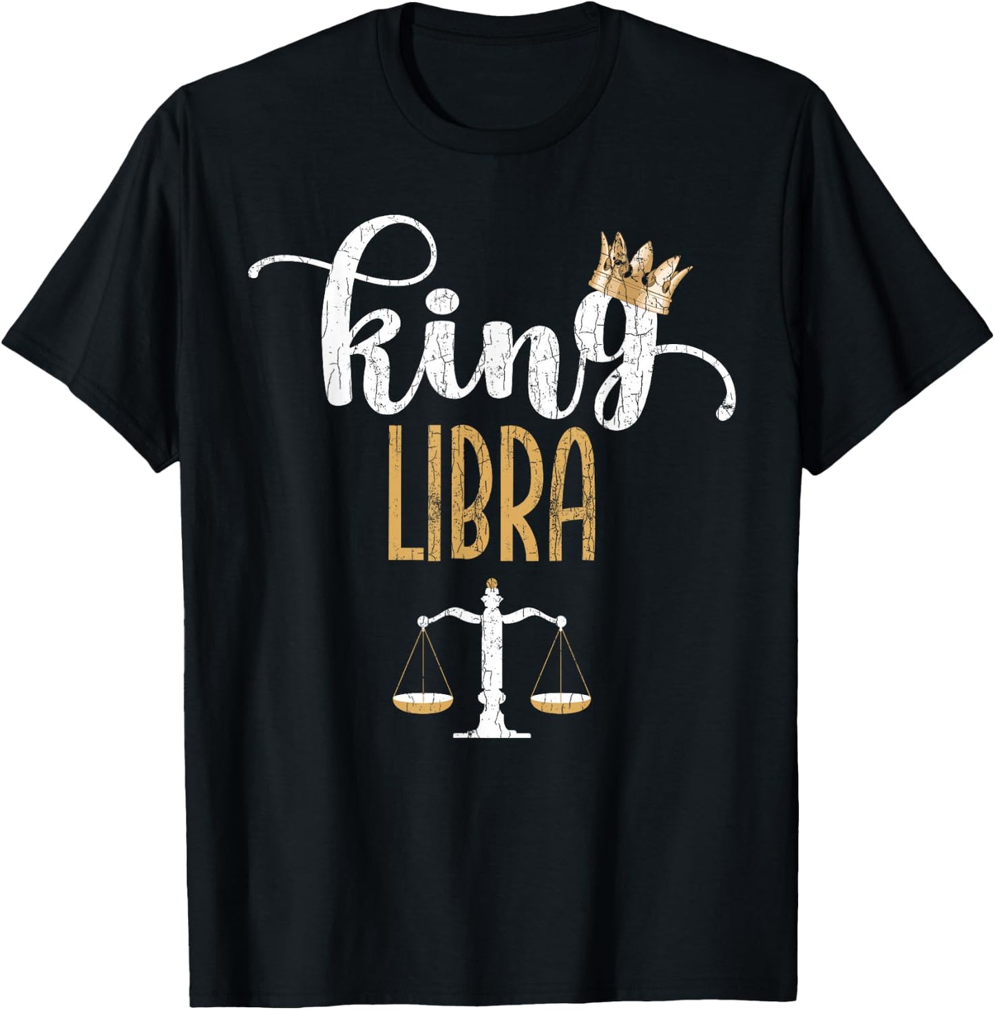Zodiac Sign Funny King Libra Graphic T-Shirt - T-Shirt | Black
