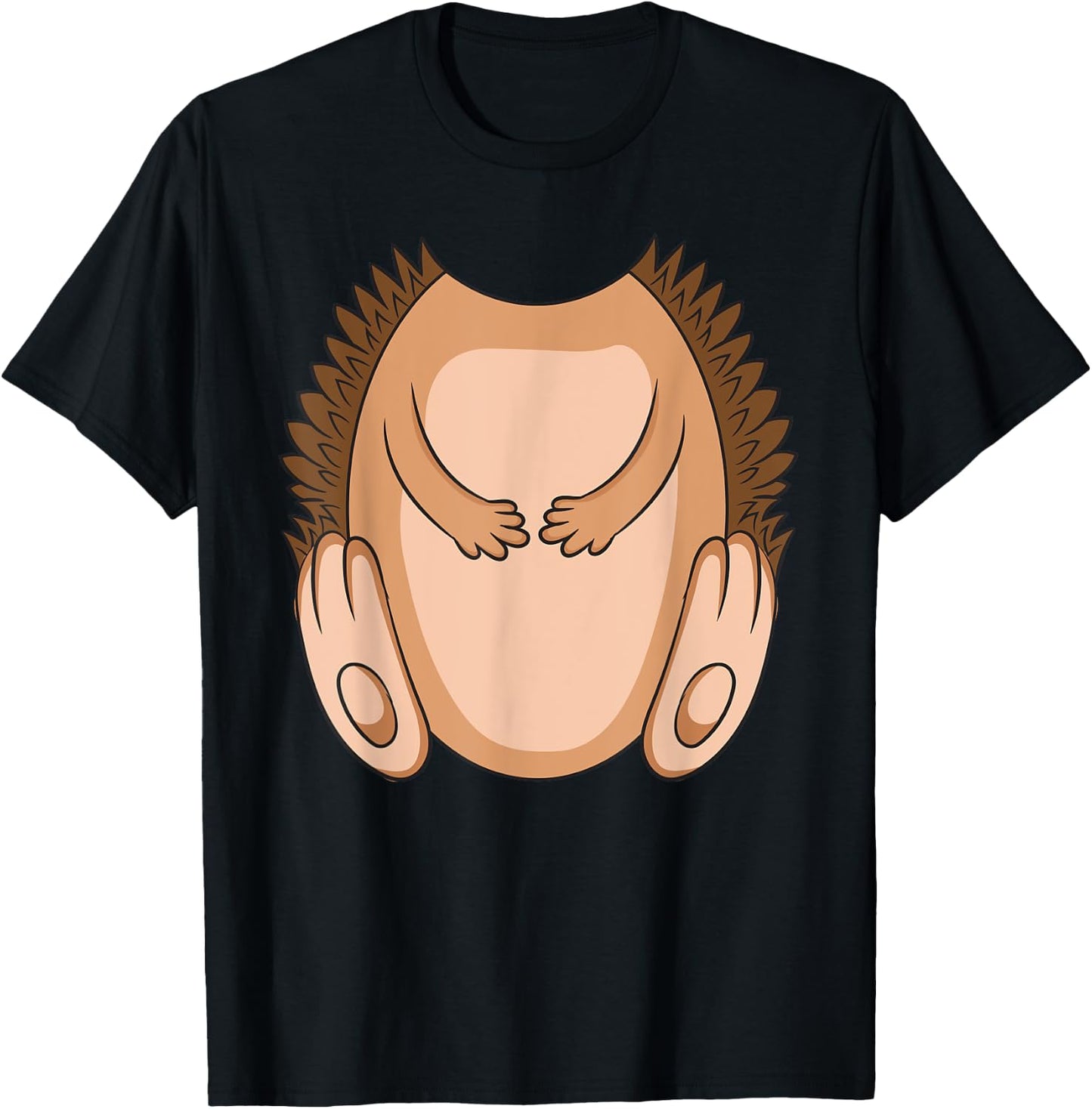 Hedgehog Costume Halloween Easy Lazy Animal Cosplay Outfit T-Shirt - T-Shirt | Black