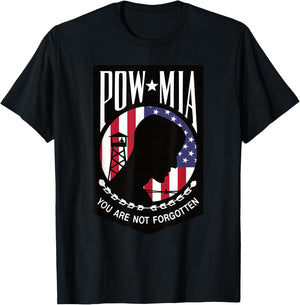 Pow Mia USA Flag You are not Forgotten T-Shirt - T-Shirt | Black