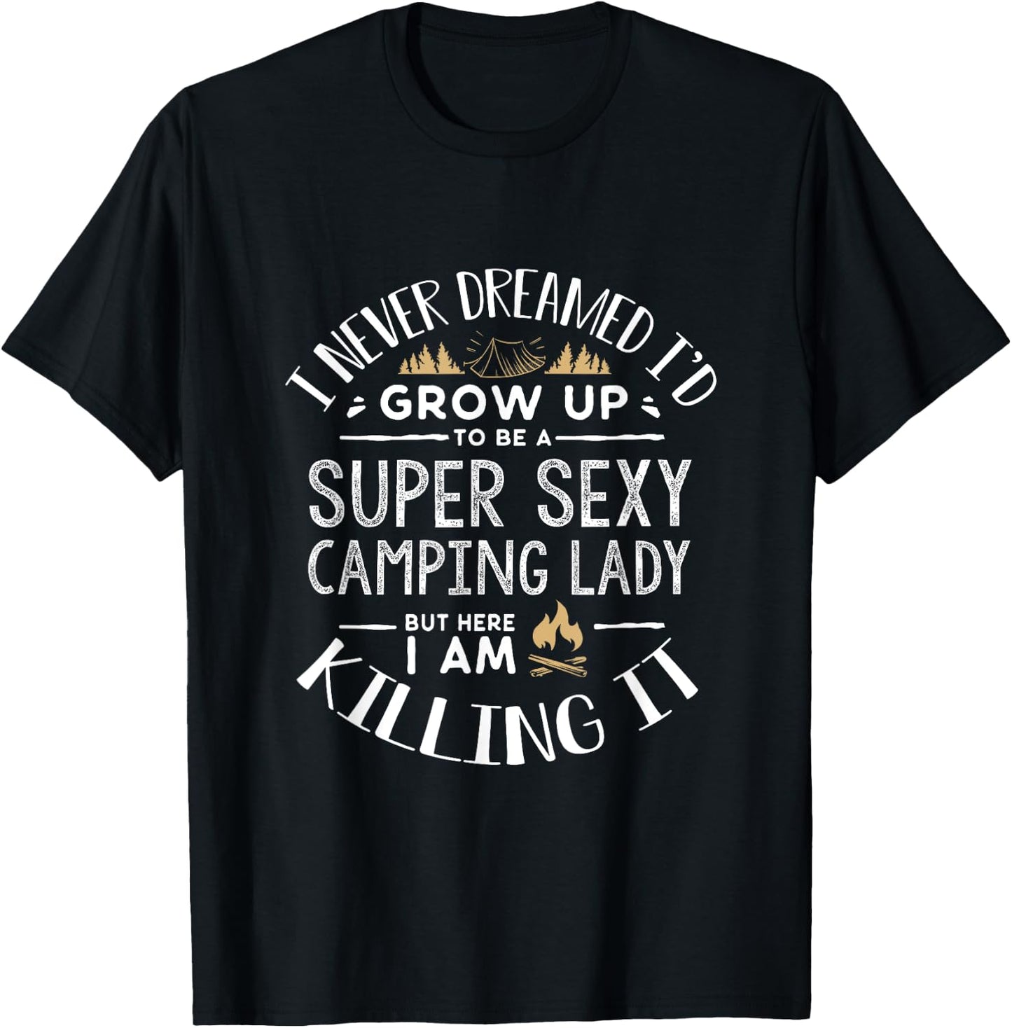 Camping Shirt Women Wife Camper RV Camping Vacation T-Shirt - T-Shirt | Black