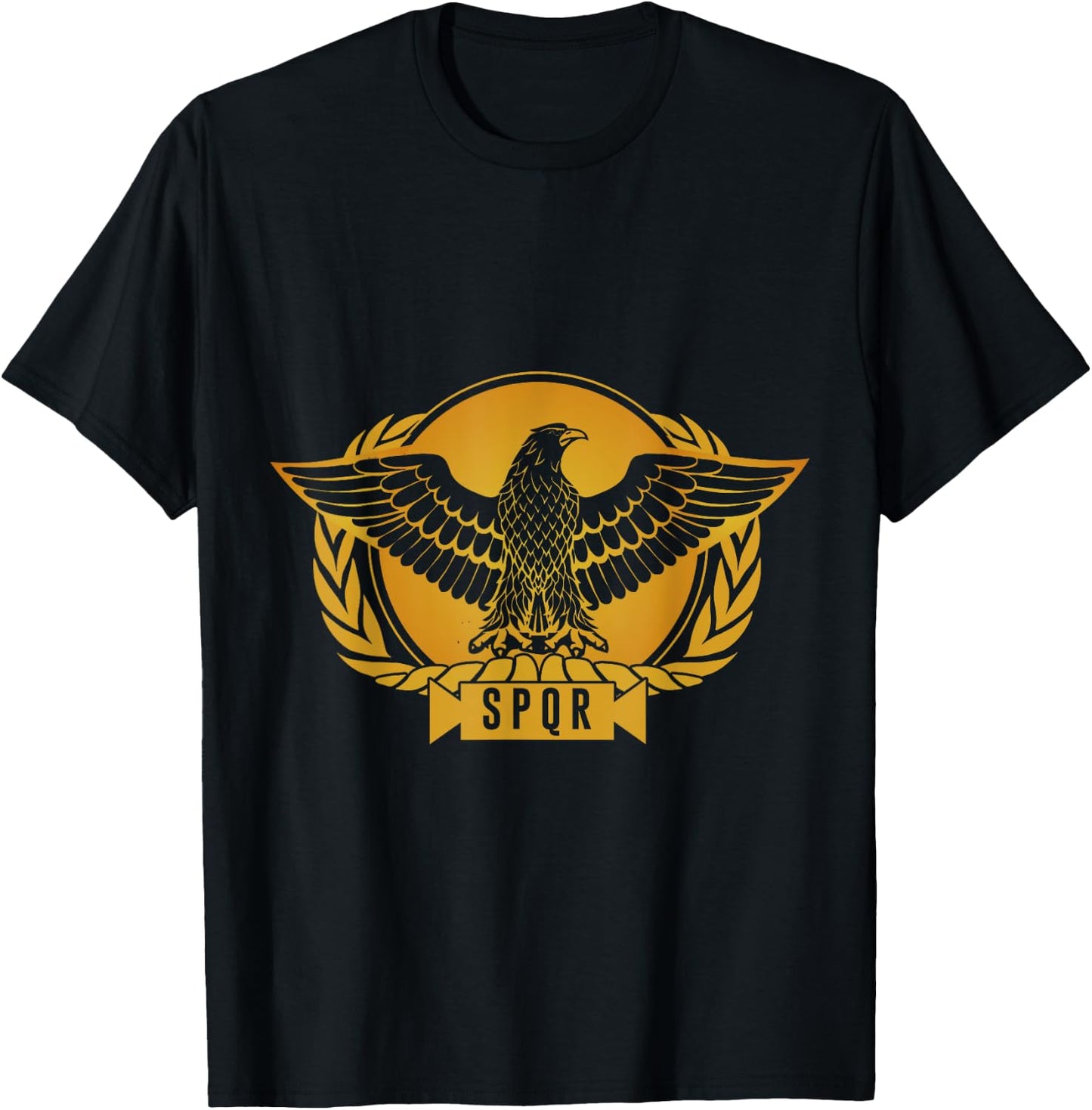 SPQR Roman Eagle Julius Caesar Legion Empire Senate T-Shirt - T-Shirt | Black