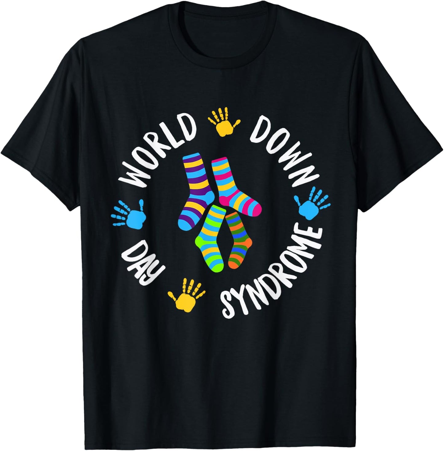World Down Syndrome Day Awareness Socks Down Right Kids Gift T-Shirt - T-Shirt | Black