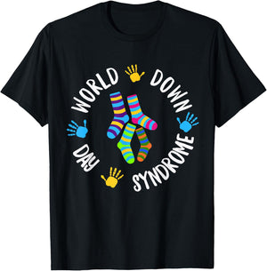 World Down Syndrome Day Awareness Socks Down Right Kids Gift T-Shirt - T-Shirt | Black