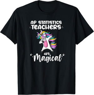 Unicorn Girl AP Statistic Teacher Gift Love Awesome Funny T-Shirt - T-Shirt | Black