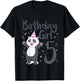 Kids 5 Year Old Panda Birthday Girl Cute Girls 5th Party Gift T-Shirt - T-Shirt | Black