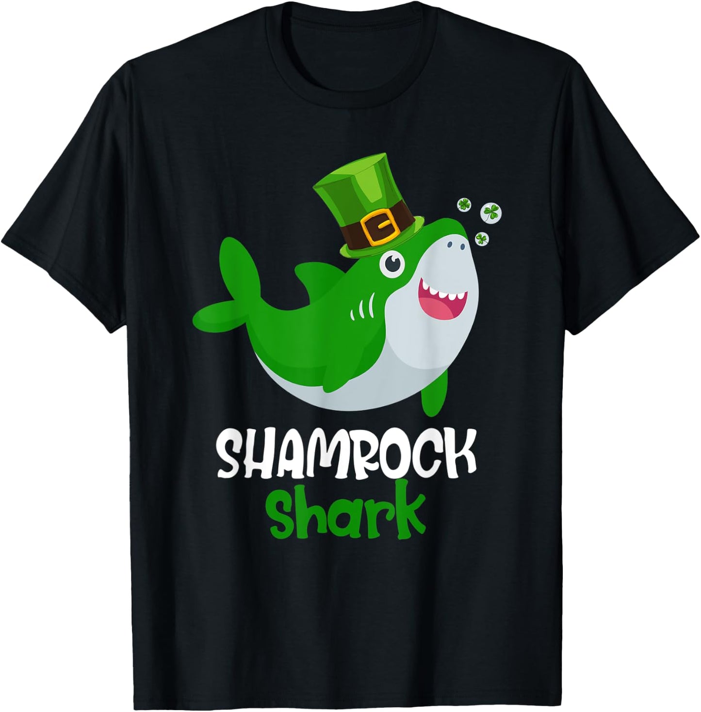Shamrock Shark Funny St Patrick's Day Leprechaun Gift Kids T-Shirt - T-Shirt | Black