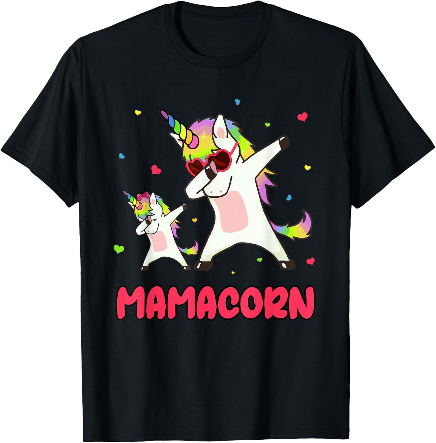 Mamacorn Dabbing Unicorn Mom Unicorn Girl Mommy Birthday T-Shirt - T-Shirt | Black