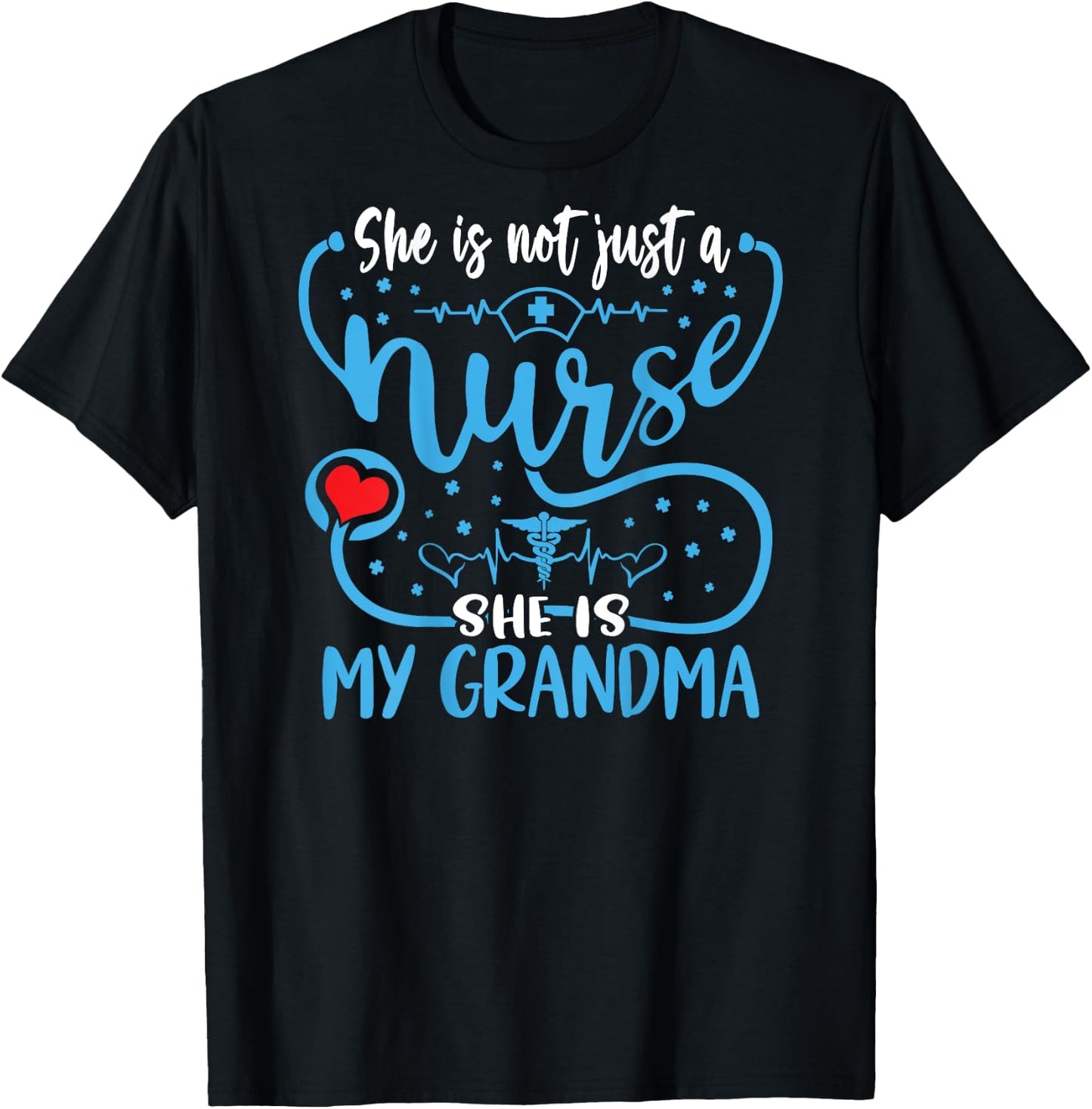 My Grandma Is A Nurse Proud Nurse's Grandchild RN LPN Family T-Shirt - T-Shirt | Black