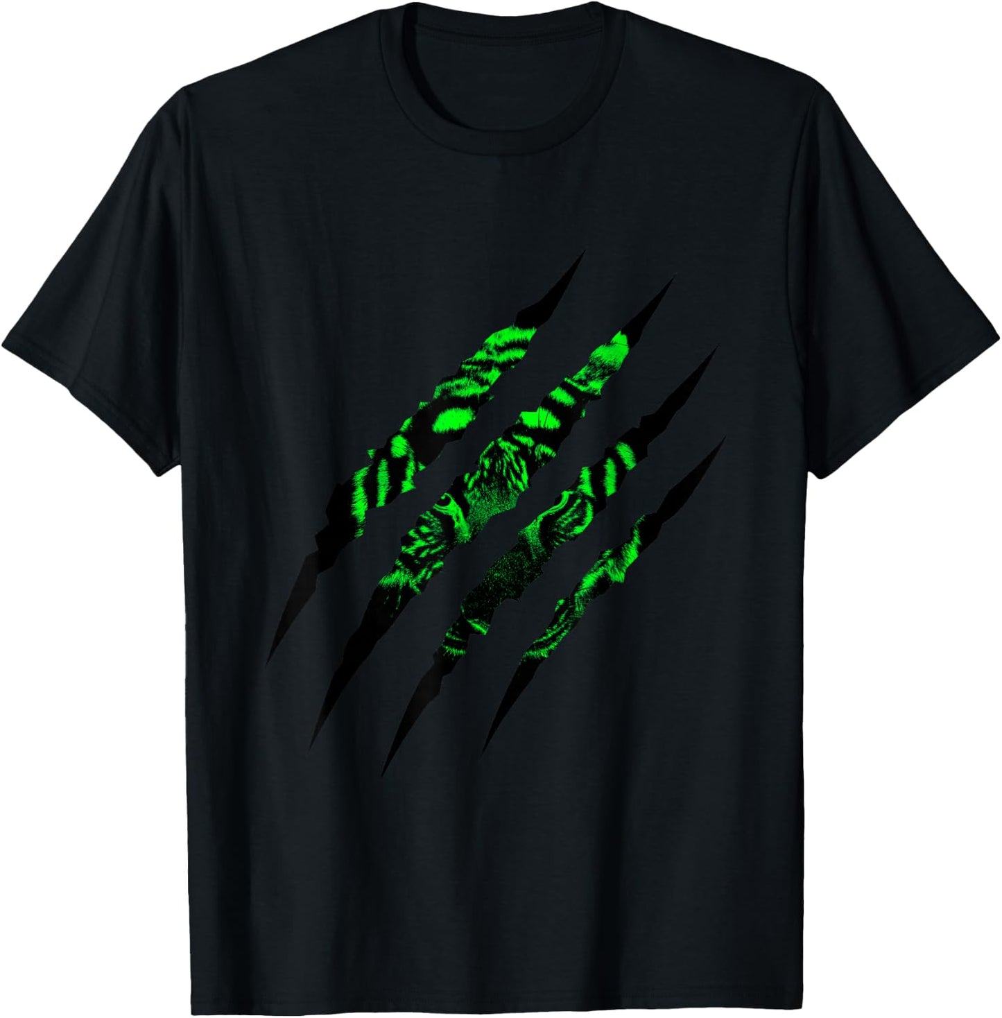 Predator Green Tiger Claw Mark T-Shirt - T-Shirt | Black
