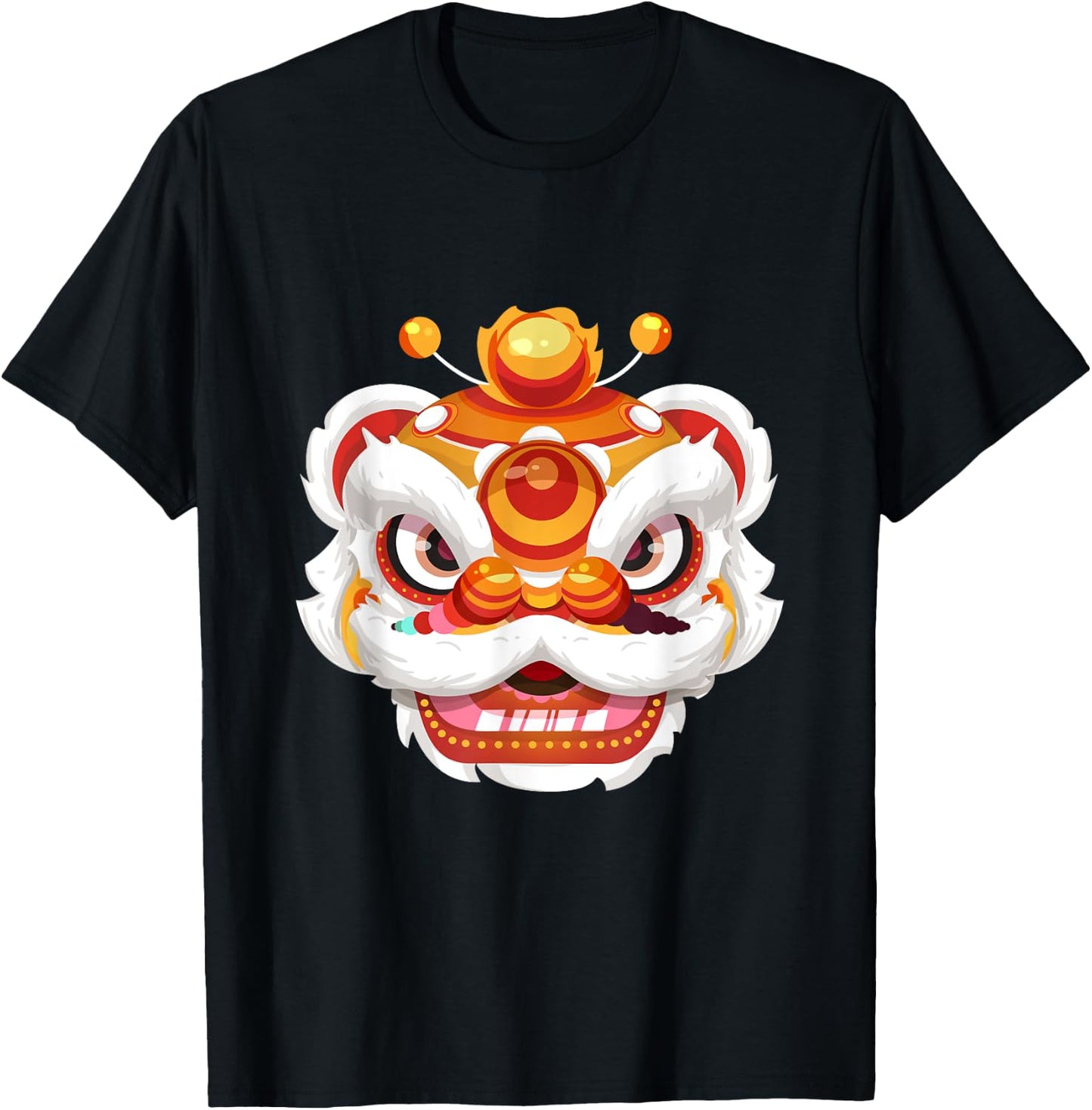 Chinese Celebration Festival New Year Lion Dance Costume T-Shirt - T-Shirt | Black