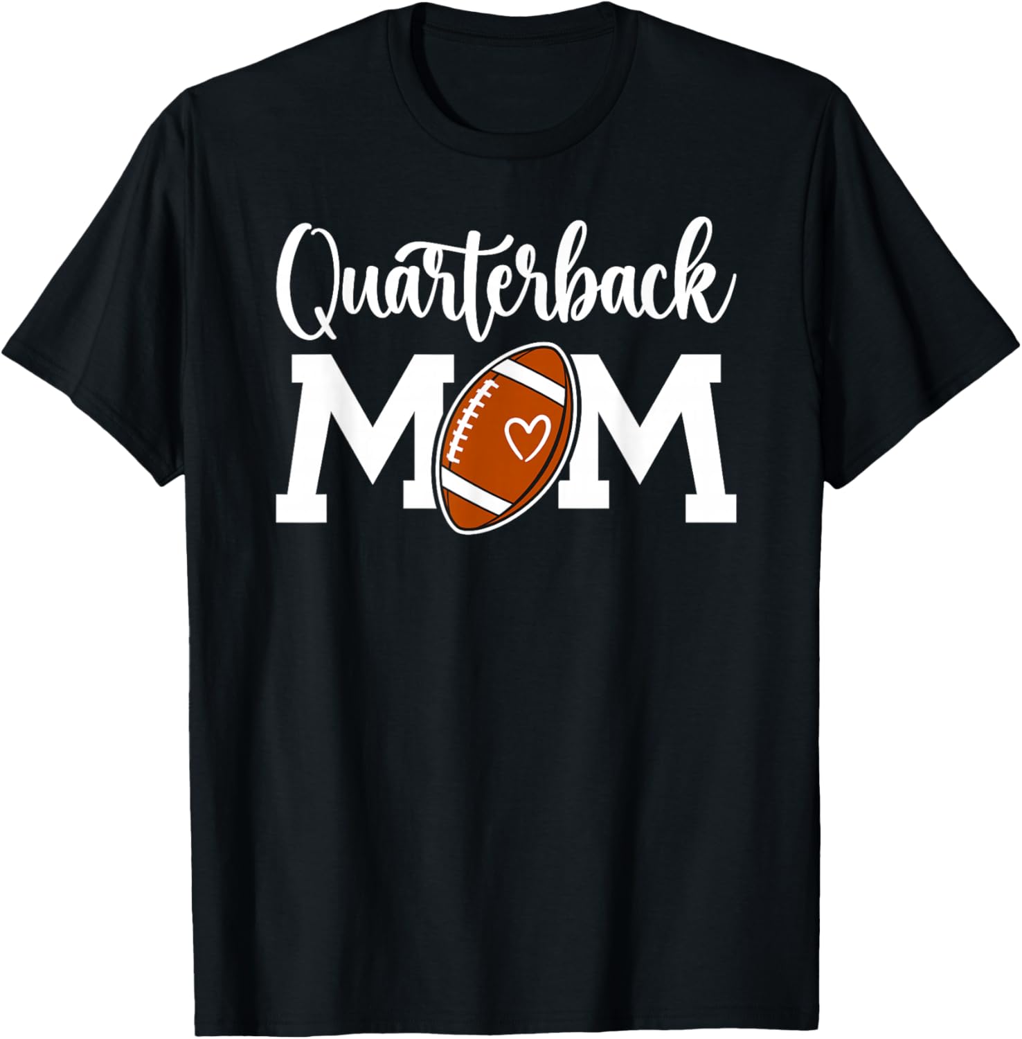 Quarterback Mom Of A Football Quarterback Mother T-Shirt - T-Shirt | Black