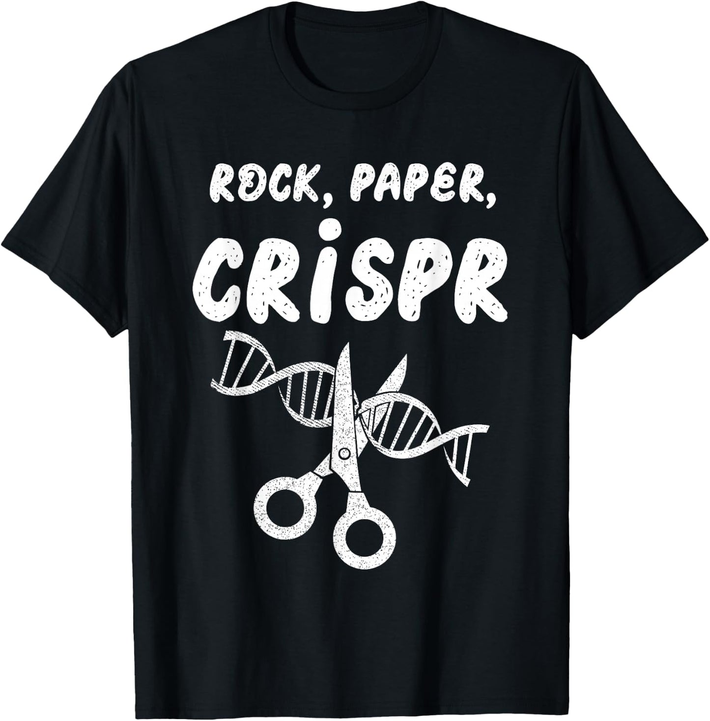 Rock Paper Scissors Crispr Gene Edit Scientist Biology T-Shirt - T-Shirt | Black