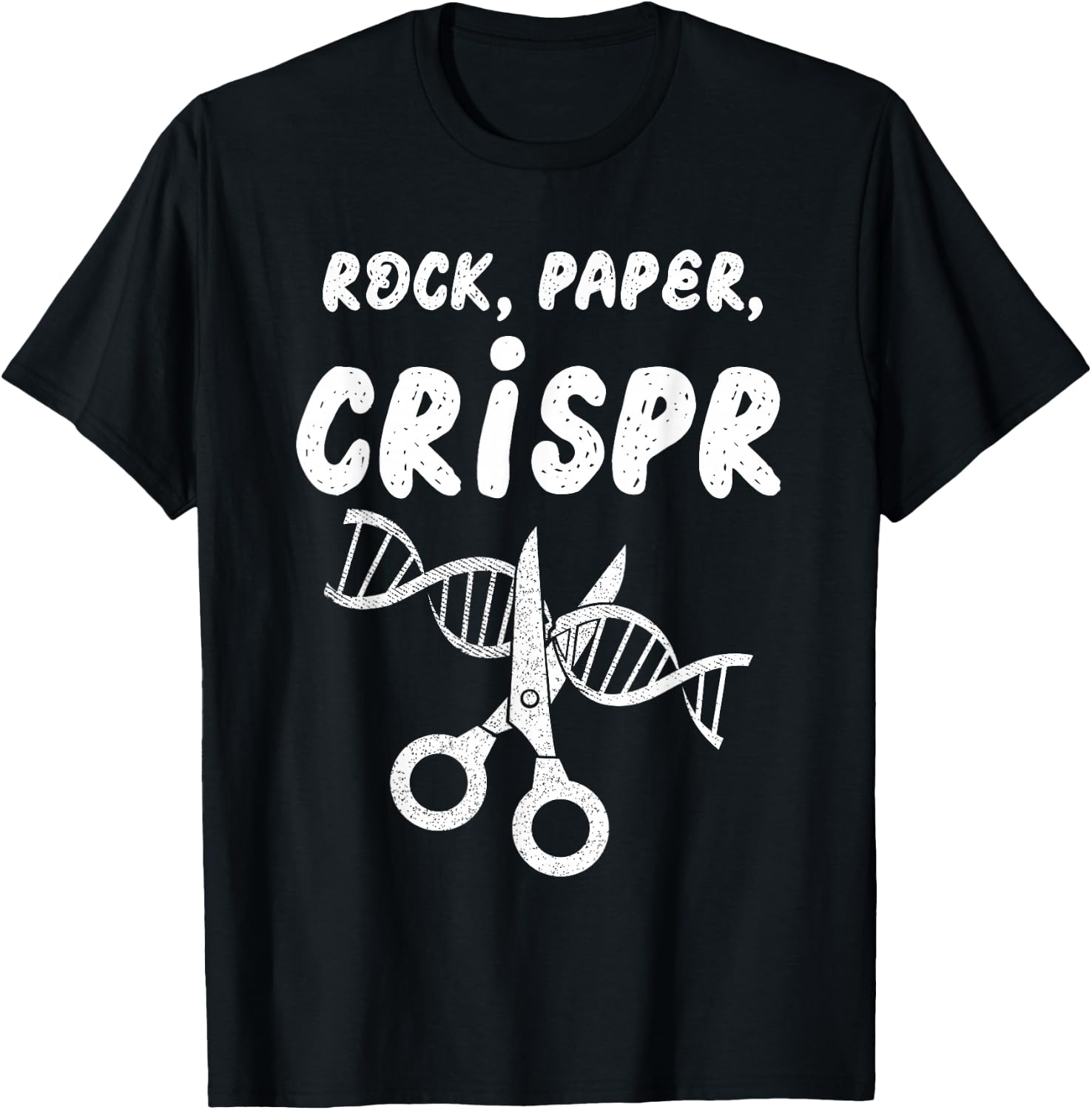 Rock Paper Scissors Crispr Gene Edit Scientist Biology T-Shirt - T-Shirt | Black