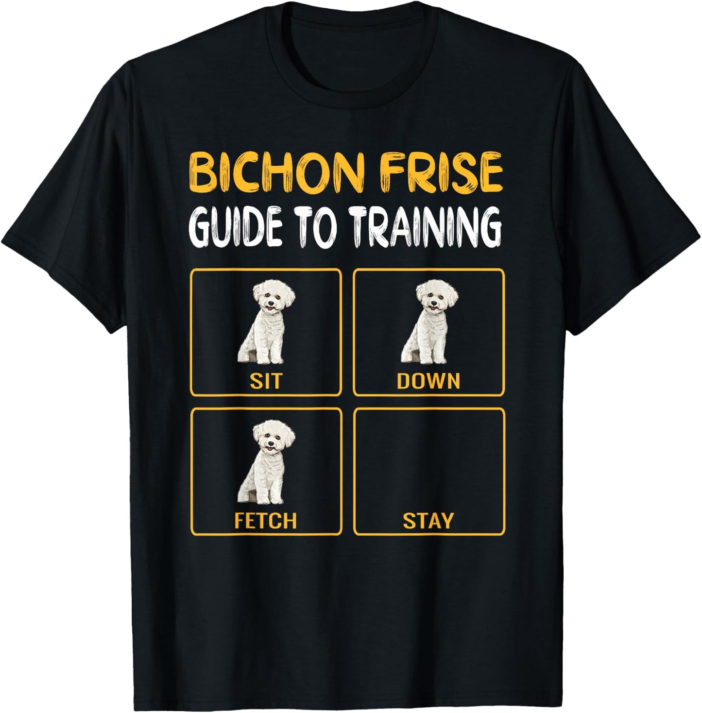 Bichons Frise Guide To Training Dog Obedience T-Shirt - T-Shirt | Black