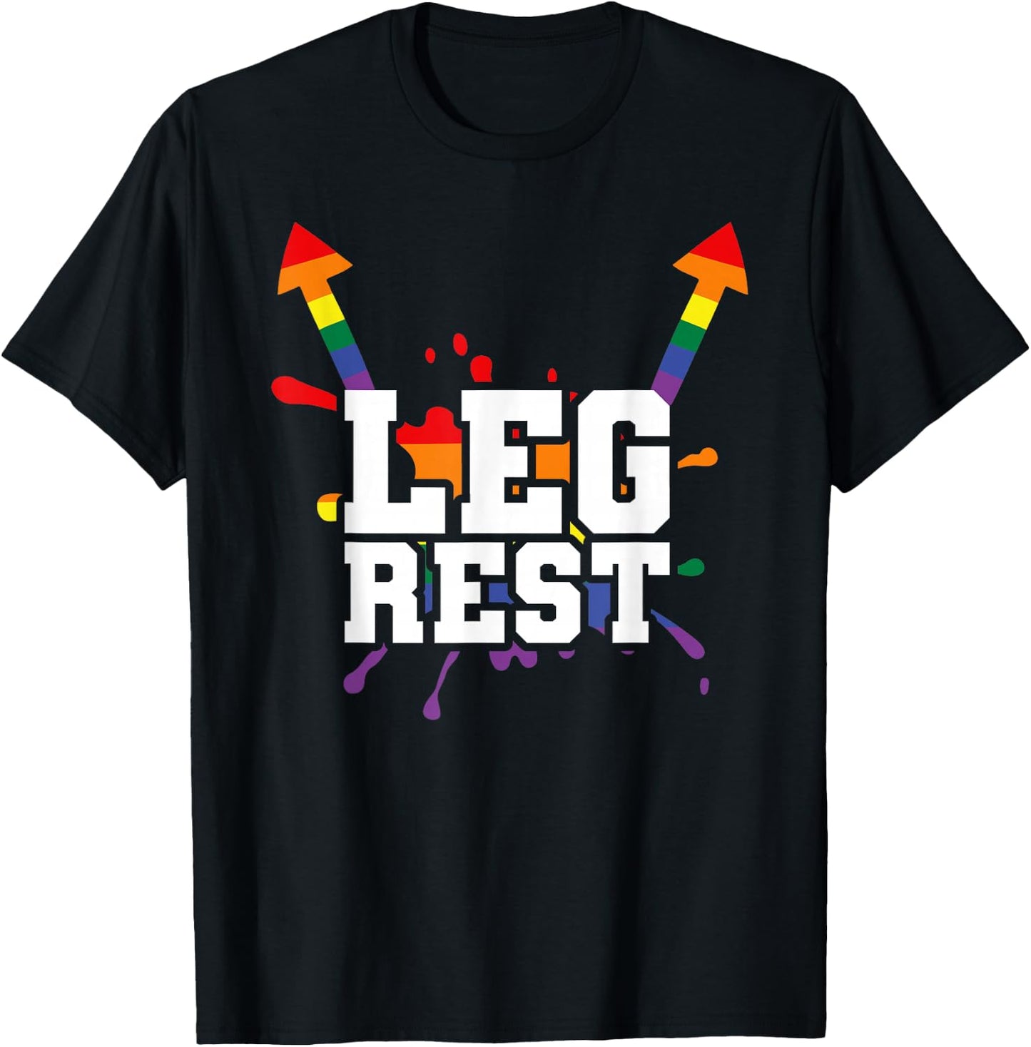 Leg Rest Funny Naughty Dad Joke Vagitarian Design Lesbian T-Shirt - T-Shirt | Black