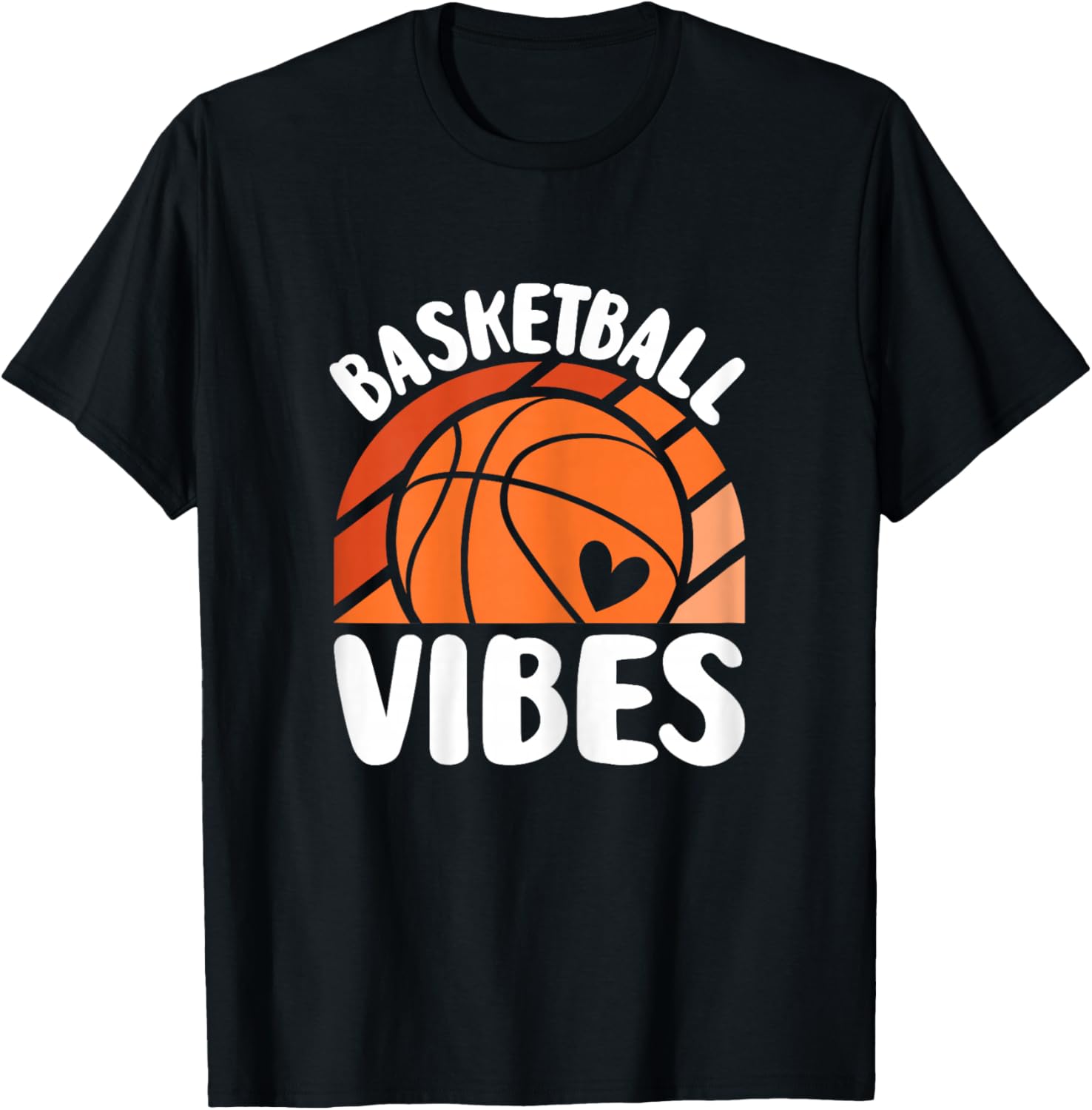 Basketball Vibes Cute Basketball Player Women Girls Kids T-Shirt - T-Shirt | Black