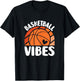 Basketball Vibes Cute Basketball Player Women Girls Kids T-Shirt - T-Shirt | Black