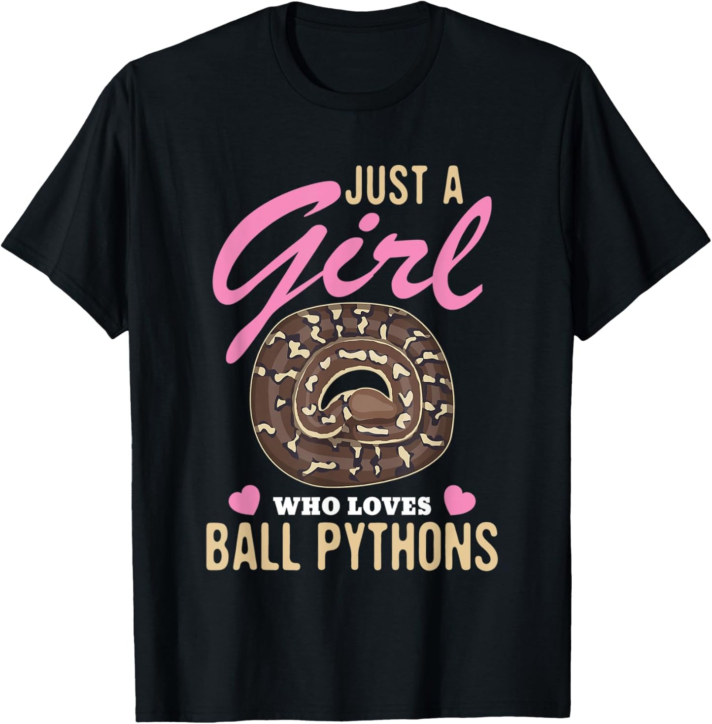 Just a Girl Who Loves Ball Pythons Snakes Snake Python Lover T-Shirt - T-Shirt | Black