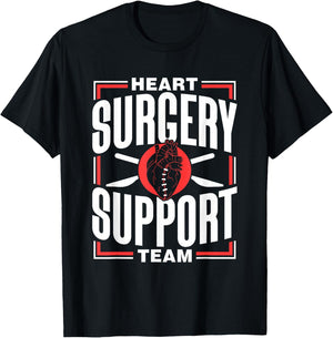 Herz Op Support Team Bypass Patient Heart Surgery T-Shirt - T-Shirt | Black