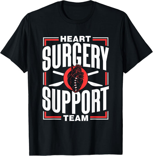 Herz Op Support Team Bypass Patient Heart Surgery T-Shirt - T-Shirt | Black