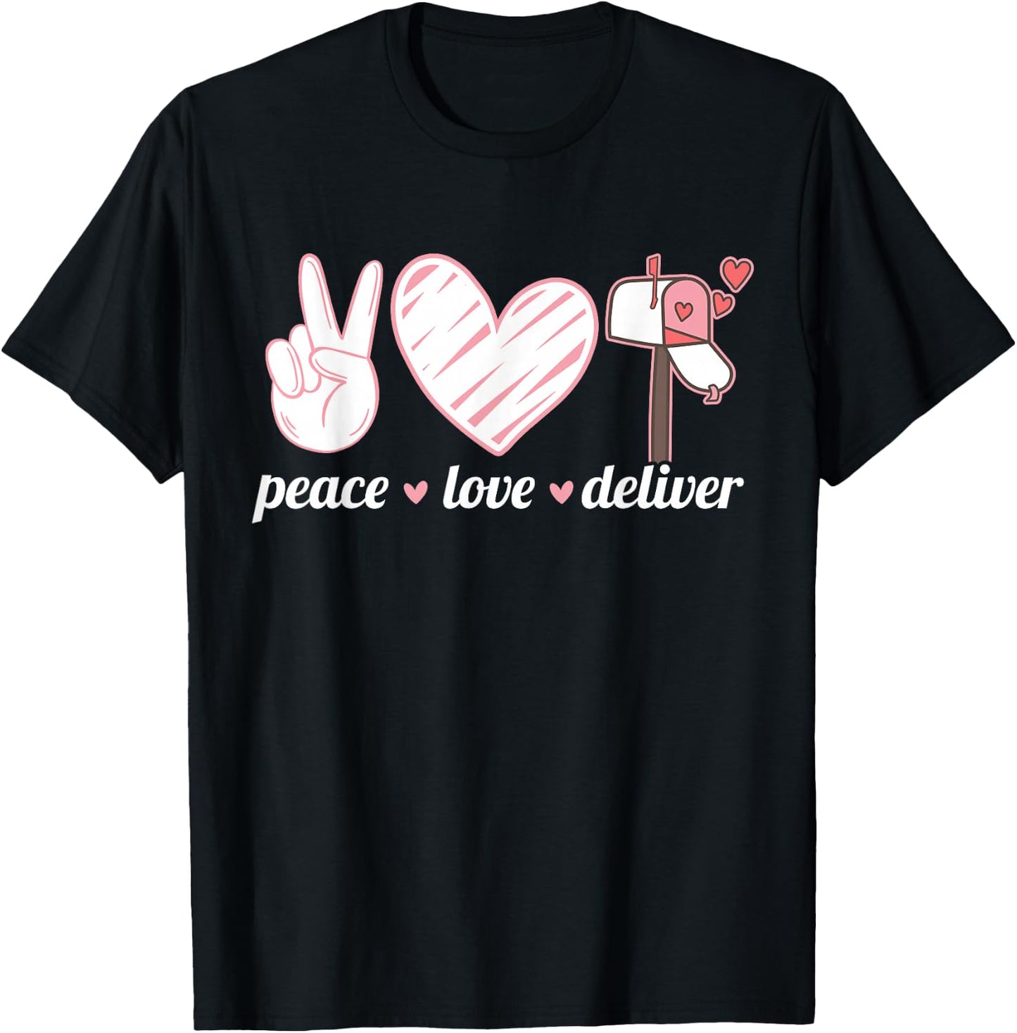 Peace Love Deliver Postal Worker Ballot Voting By Mail T-Shirt - T-Shirt | Black