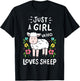 Cute Sheep Just a Girl Who Loves Sheep T-Shirt - T-Shirt | Black