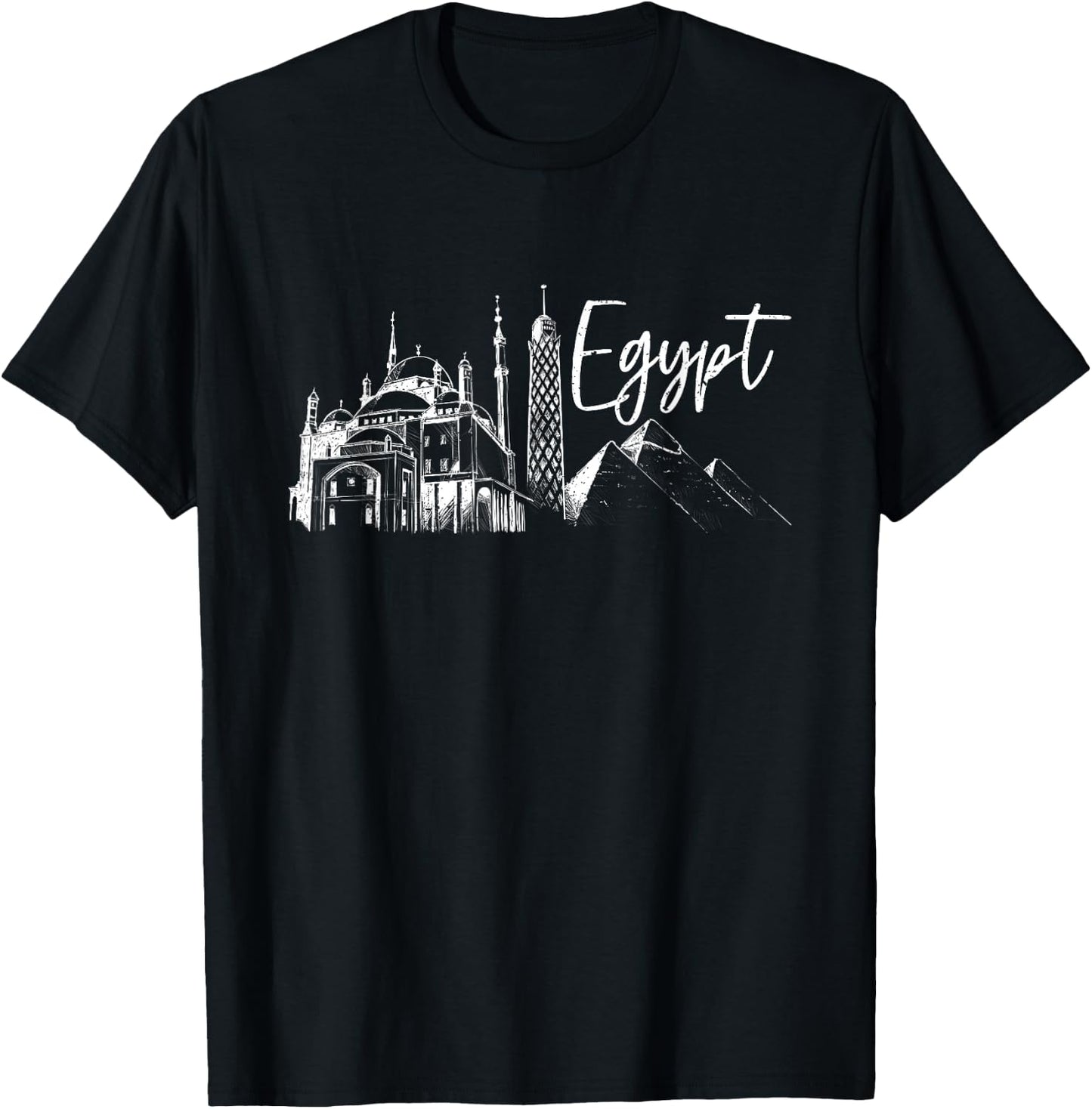 Egyptian Ancient Cairo Hieroglyphics Sphinx Egypt T-Shirt - T-Shirt | Black