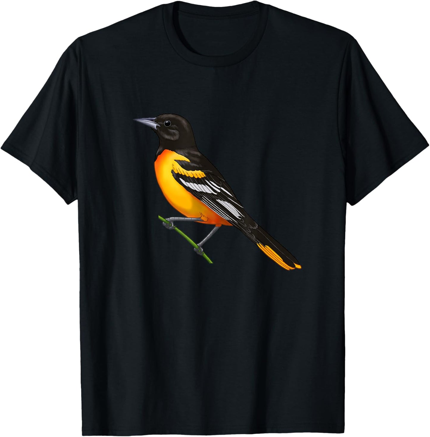 Baltimore Oriole (Icterus galbula) Bird Lover Gift T-Shirt - T-Shirt | Black