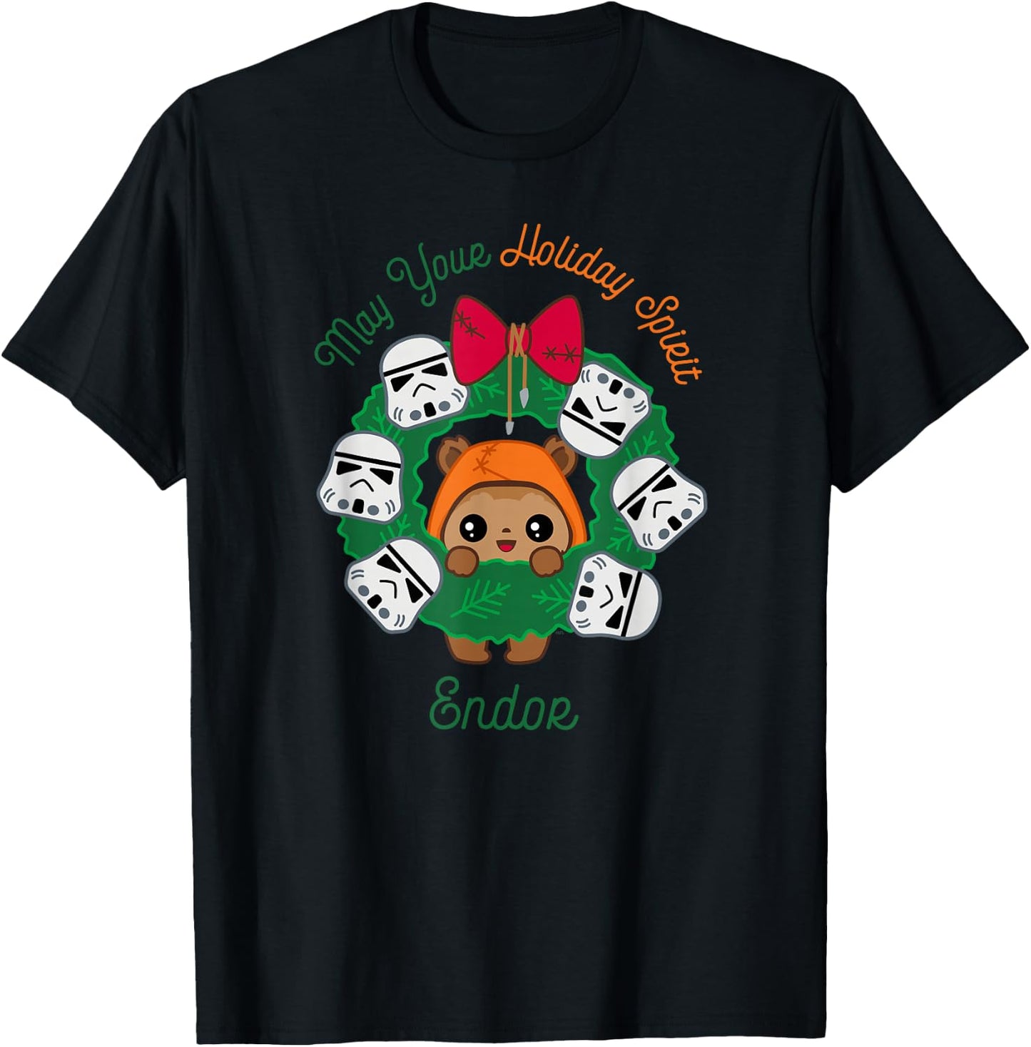 Star Wars Ewok Christmas May Your Holiday Spirit Endor Cute T-Shirt - T-Shirt | Black
