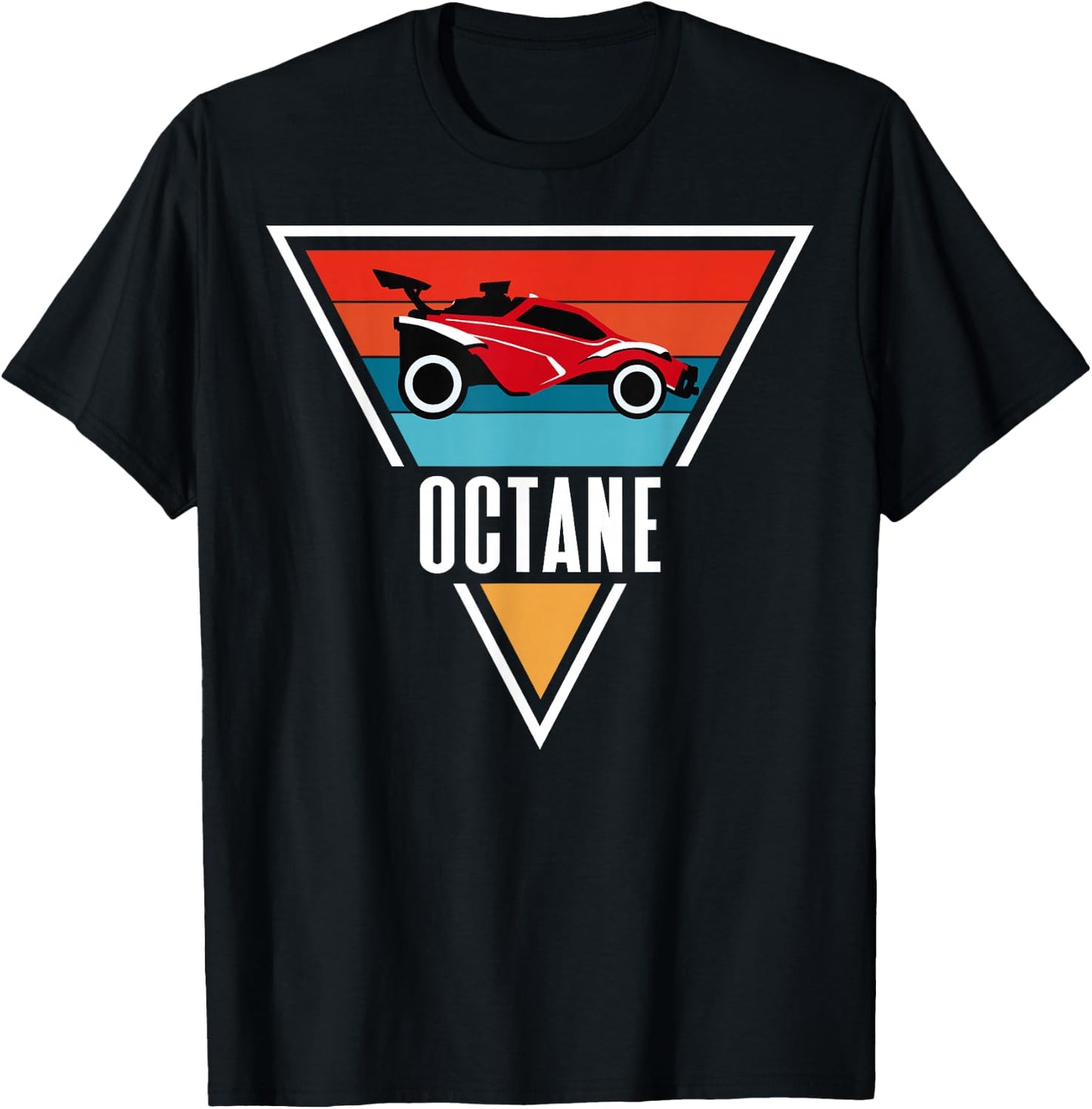 Octane Rocket Soccer Retro Sunset Distressed Graphic Pullove T-Shirt - T-Shirt | Black