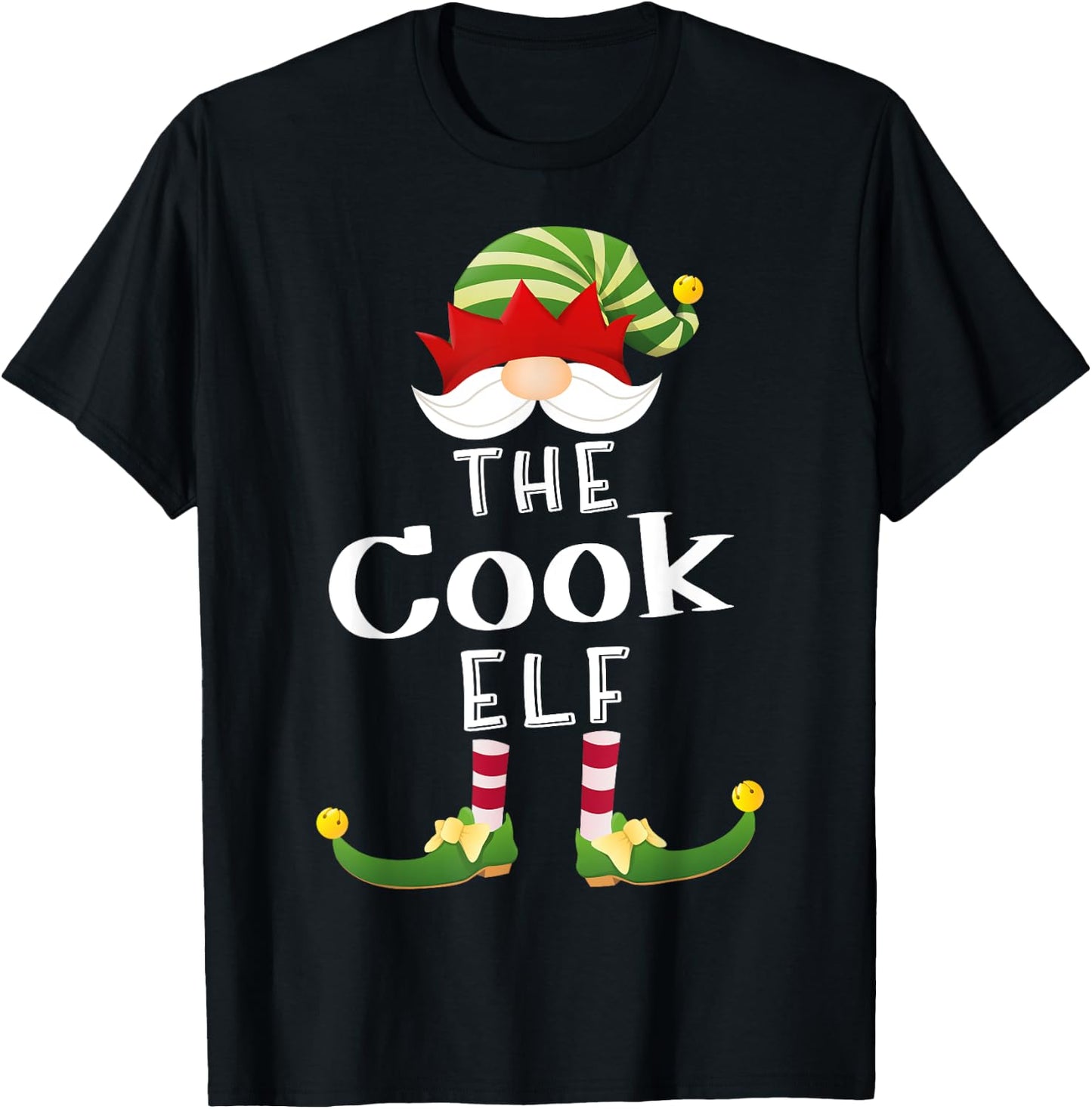 Cook Elf Group Christmas Funny Pajama Party T-Shirt - T-Shirt | Black