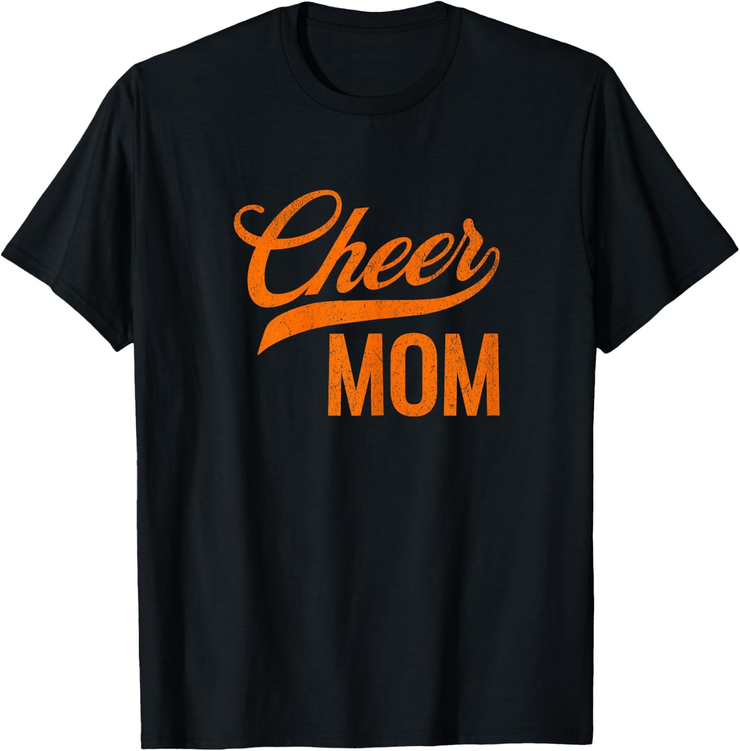 Cheer Mom Orange and Black Cheerleading Matching Parents T-Shirt - T-Shirt | Black