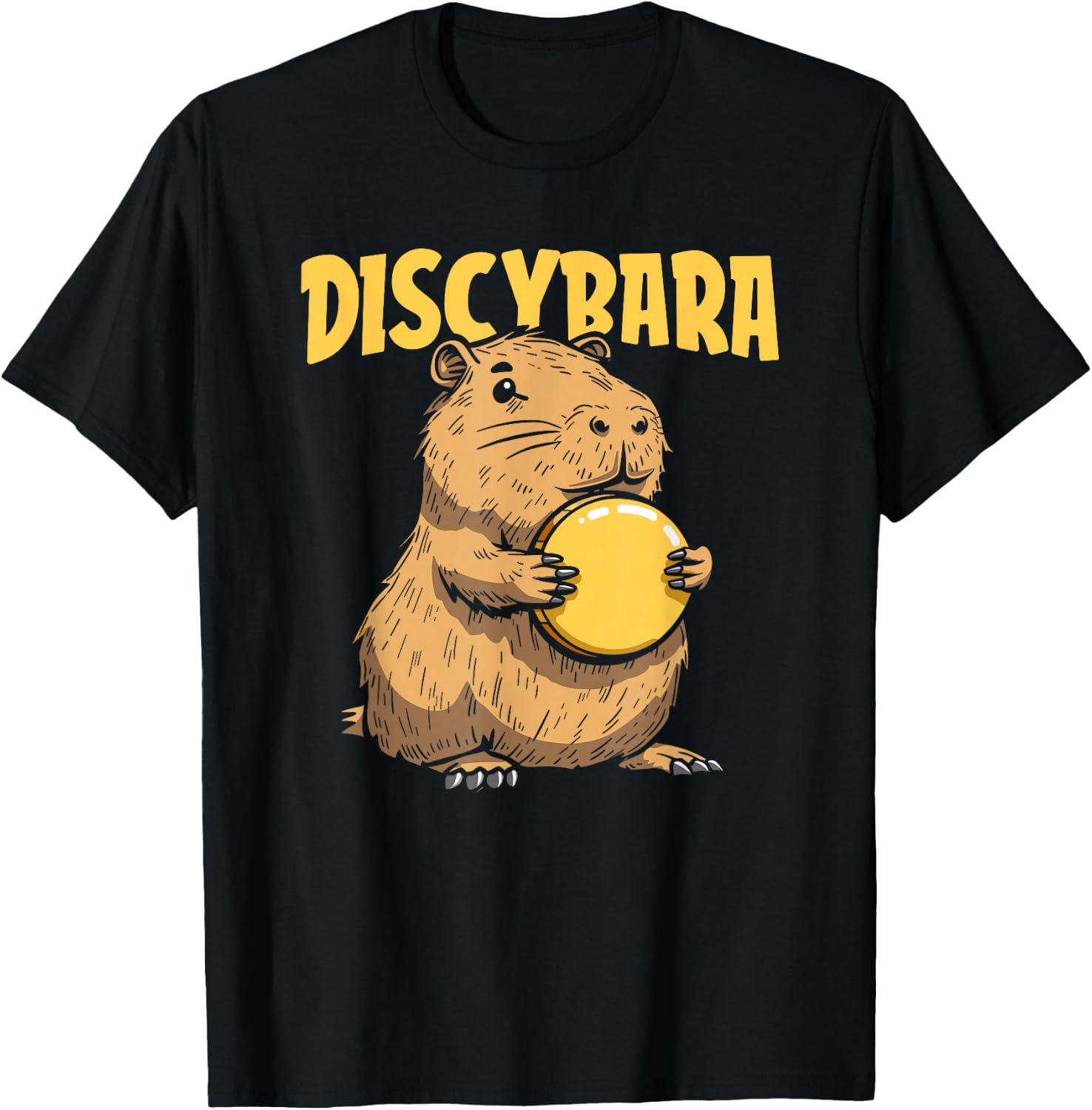 Discybara Golf Frisbee Outdoor Sport - Disc Capybara T-Shirt - T-Shirt | Black