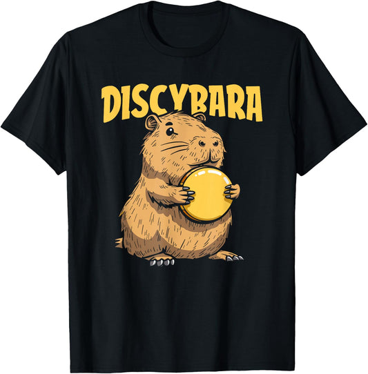Discybara Golf Frisbee Outdoor Sport - Disc Capybara T-Shirt - T-Shirt | Black