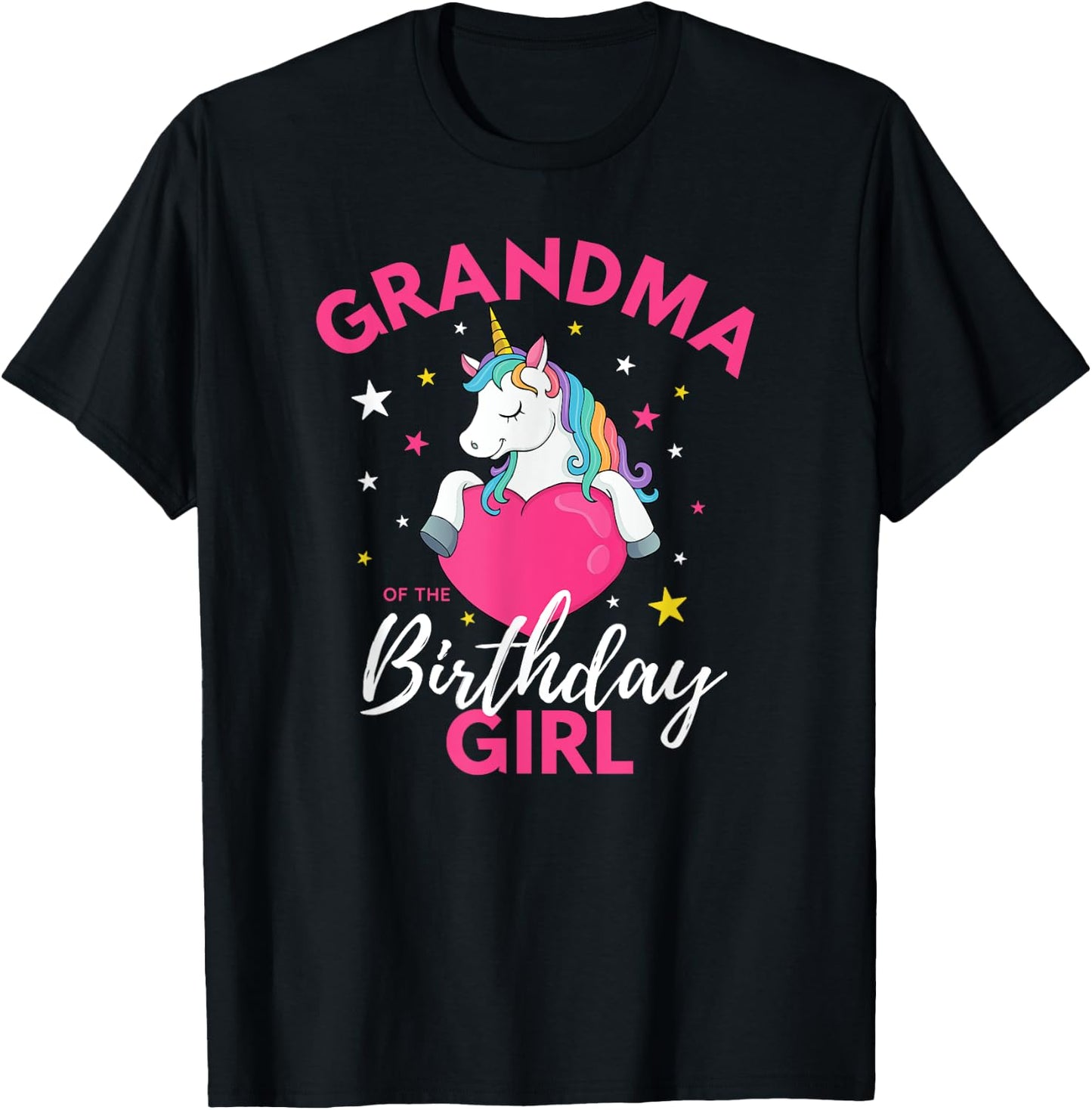 Grandma Of The Birthday Girl Unicorn T-Shirt - T-Shirt | Black