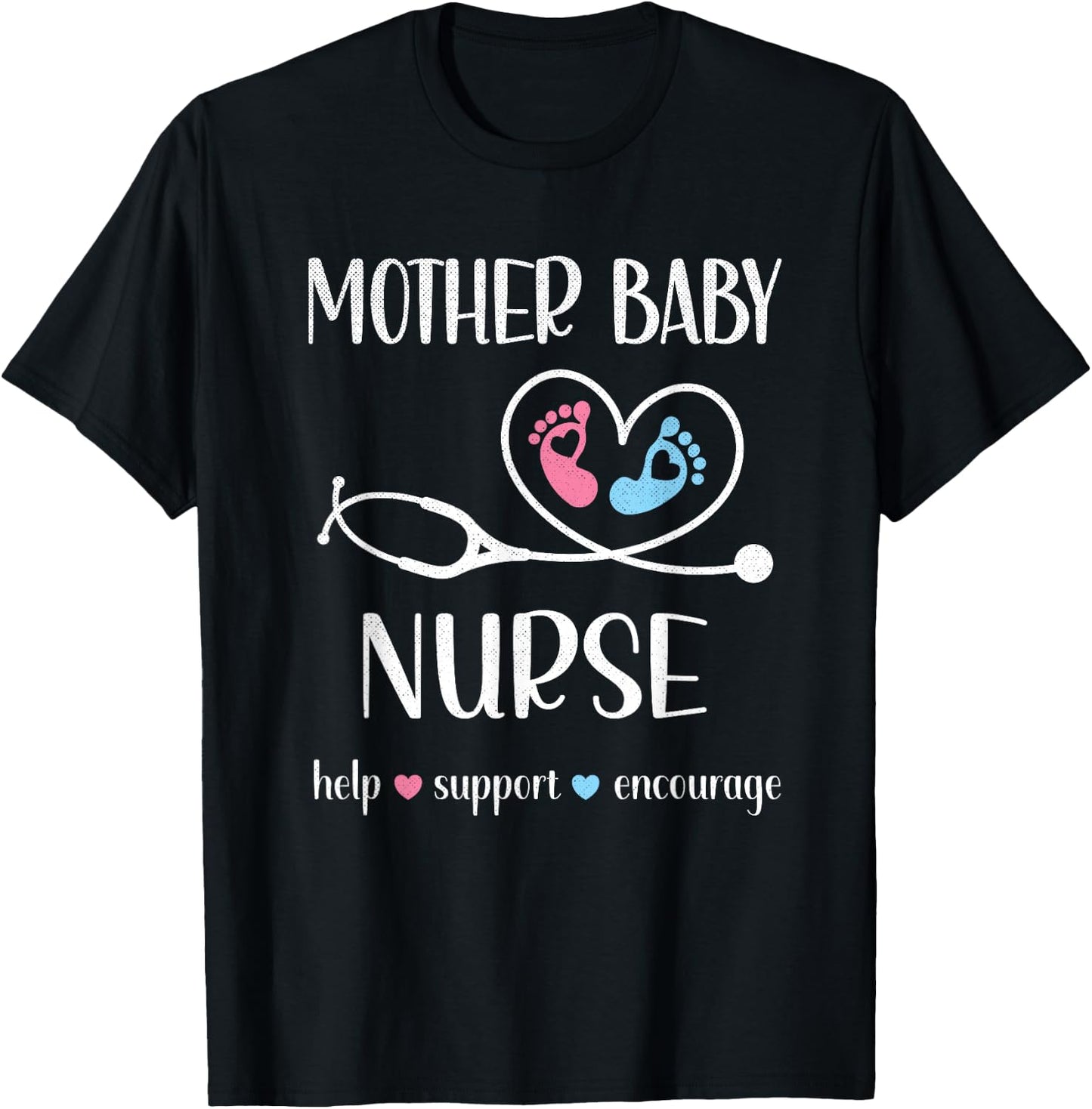 Mother Baby Nurse Appreciation | Postpartum Nursing Student T-Shirt - T-Shirt | Black
