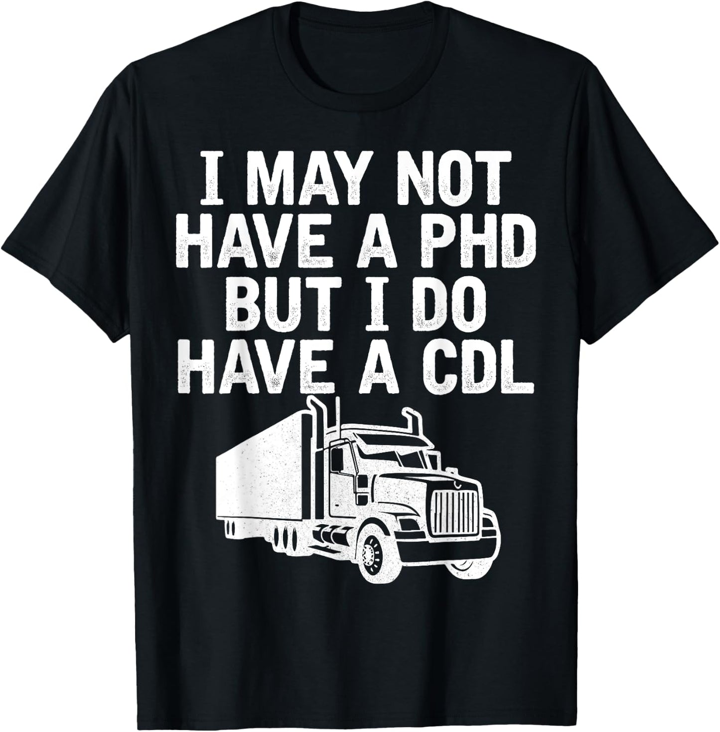 Funny Trucker Husband Semi Trailer Truck Driver T-Shirt - T-Shirt | Black
