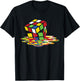 Melting Cube Funny Retro Gaming Rubik Puzzle Nerd Geek Gift T-Shirt - T-Shirt | Black