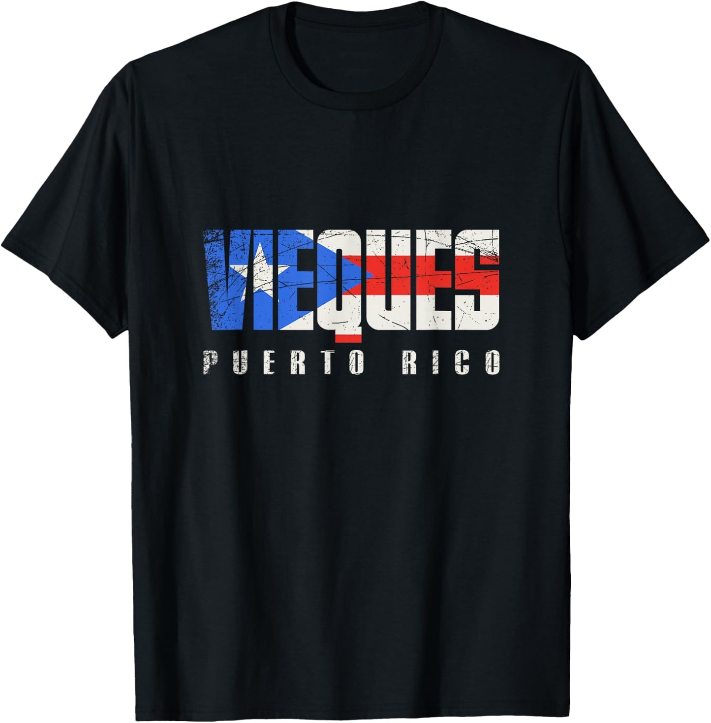 Puerto Rican flag Vieques Puerto Rico T-Shirt - T-Shirt | Black
