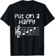 Musical Notes Put On A Happy Face Cute Music Loving Kids T-Shirt - T-Shirt | Black