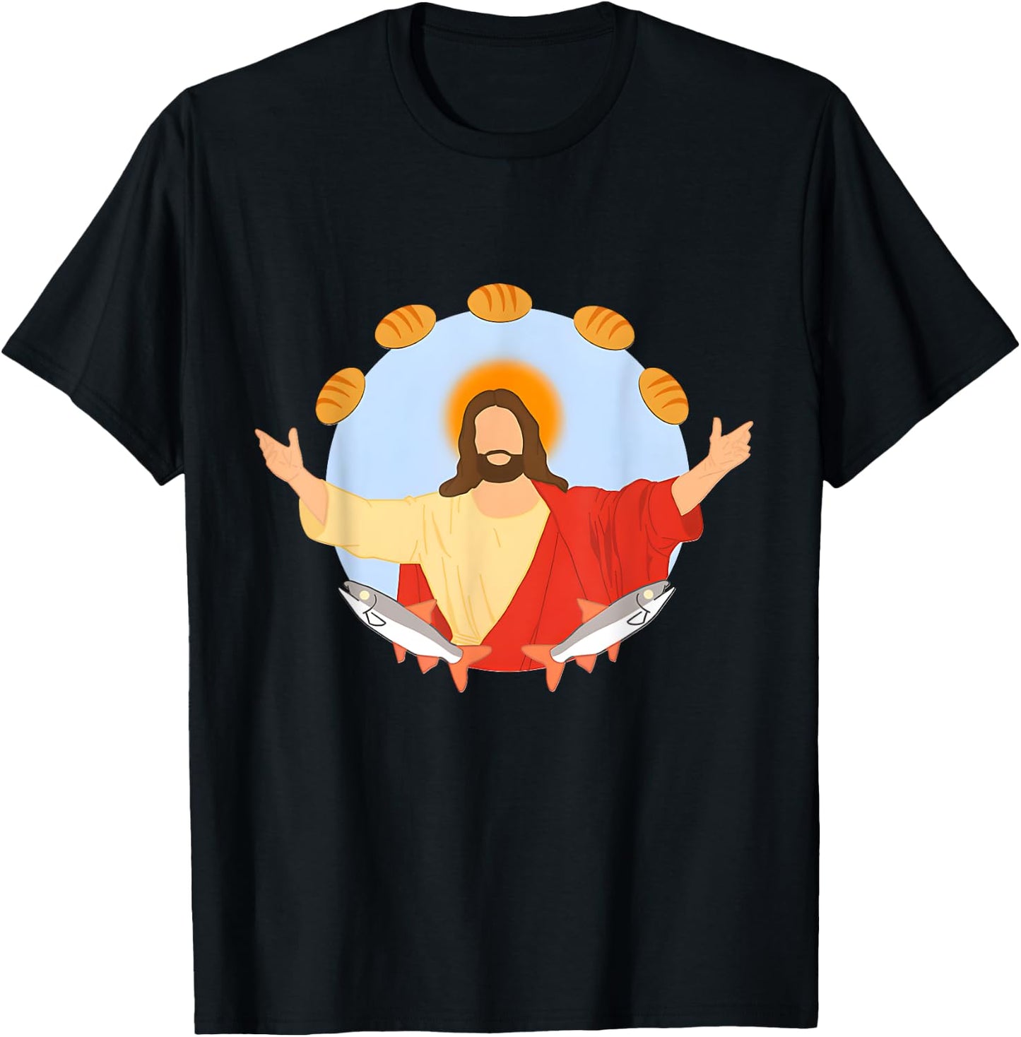 Five Loaves, Two Fish Christian T-Shirt - T-Shirt | Black