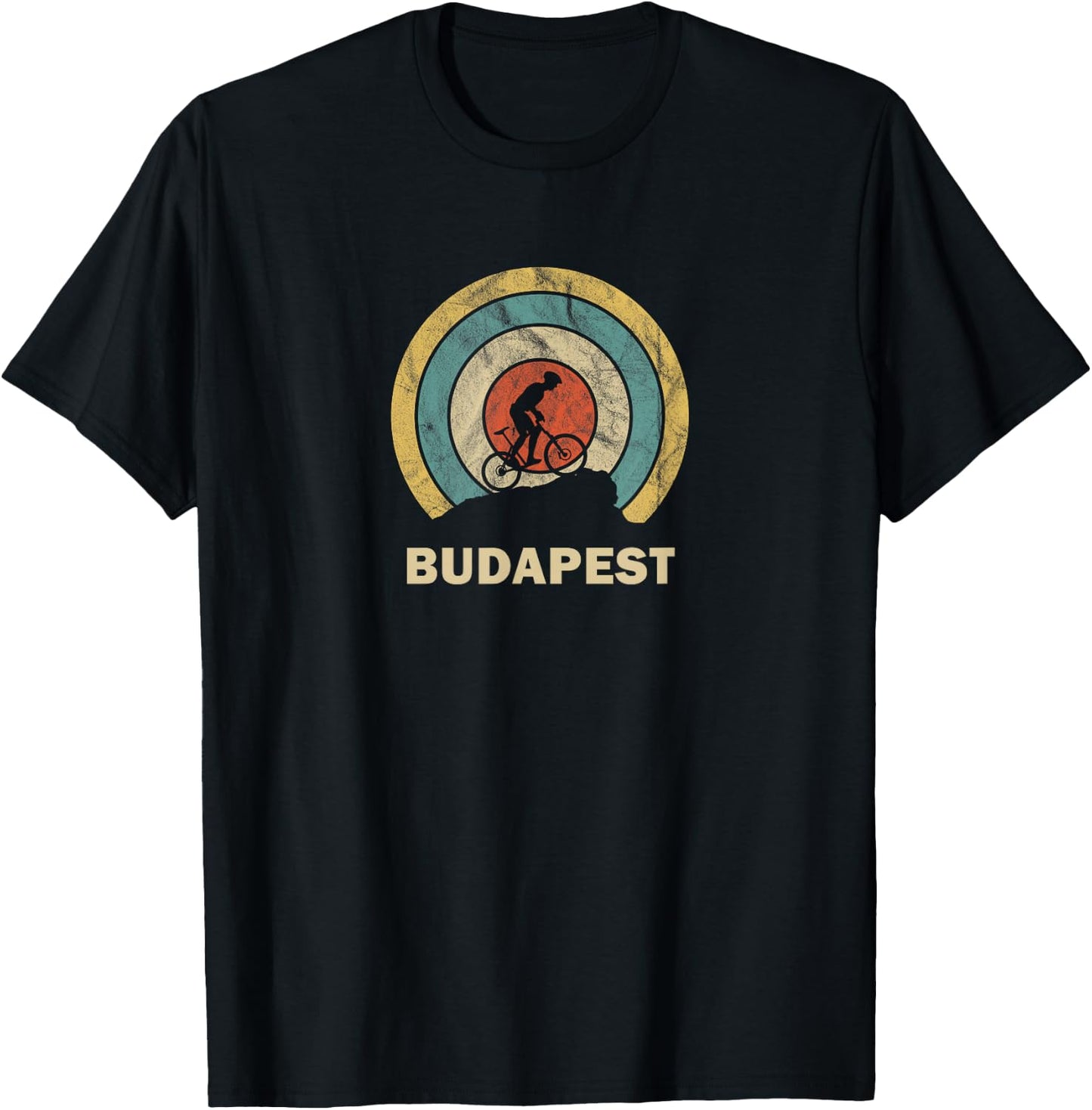 Budapest Hungary Retro Cycling MTB T-Shirt - T-Shirt | Black