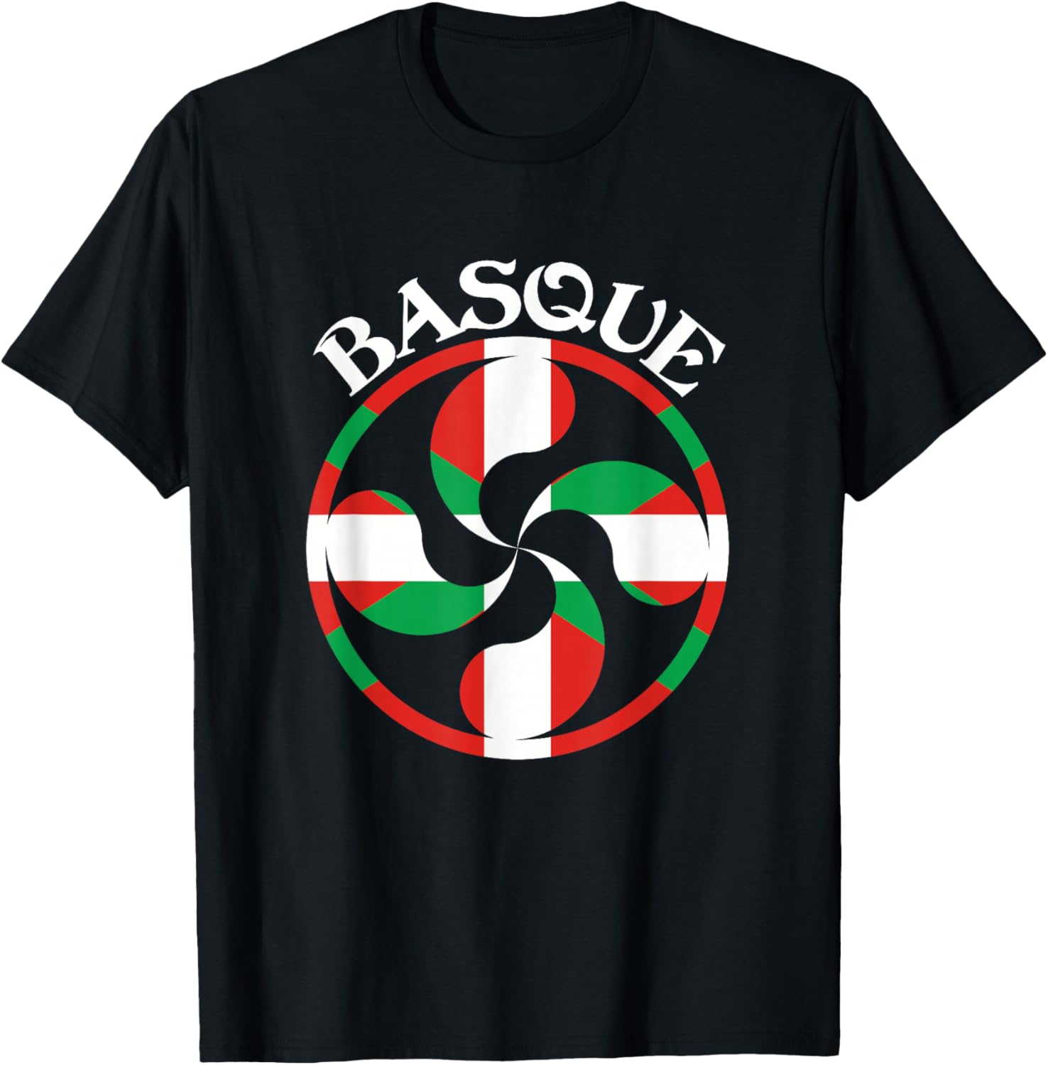 Basque Flag Lauburu, Basque Lauburu, Basque Country, Basque T-Shirt - T-Shirt | Black